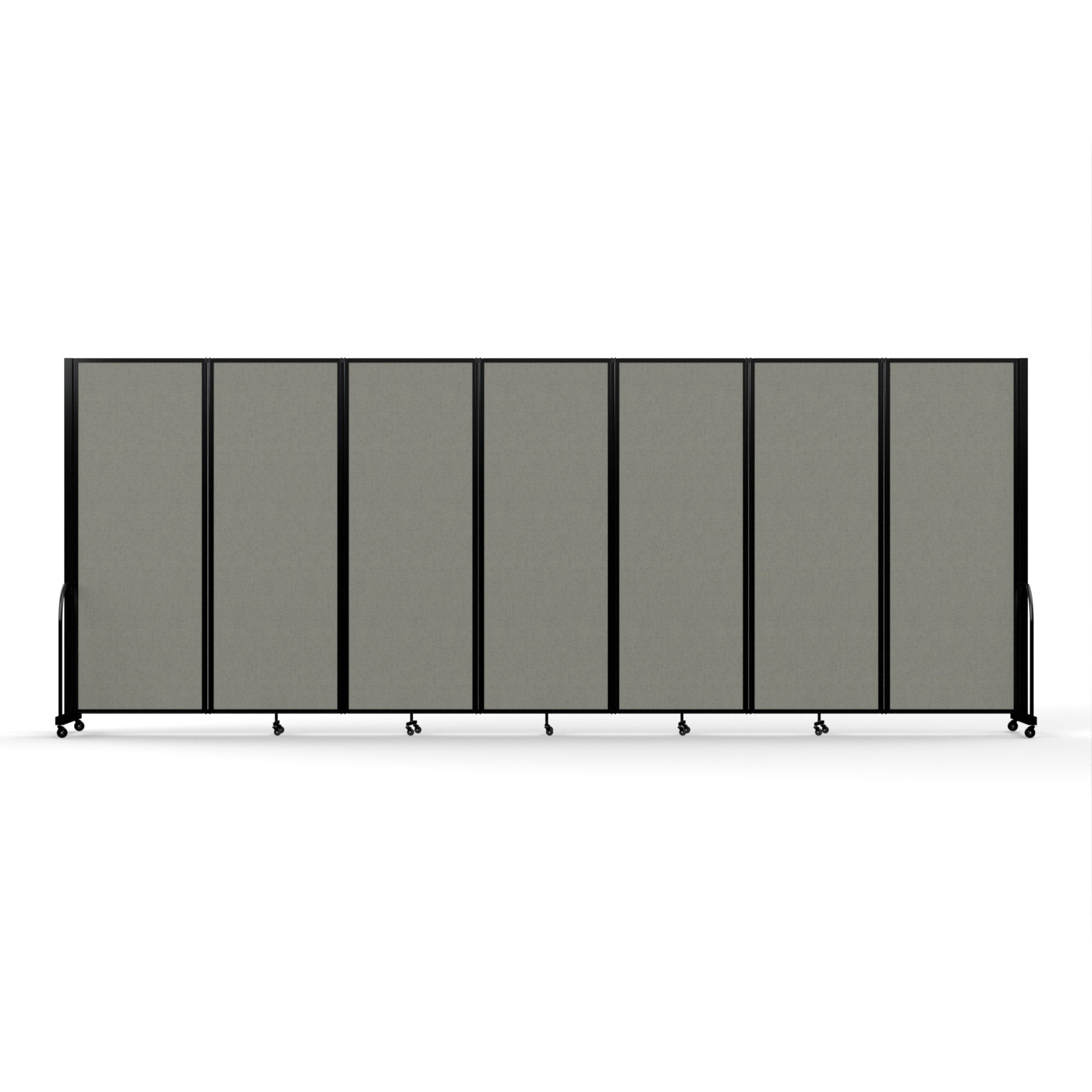 Screenflex Full Motion Divider, 7'6" x 19'7", Black Frame, Gray Smoke