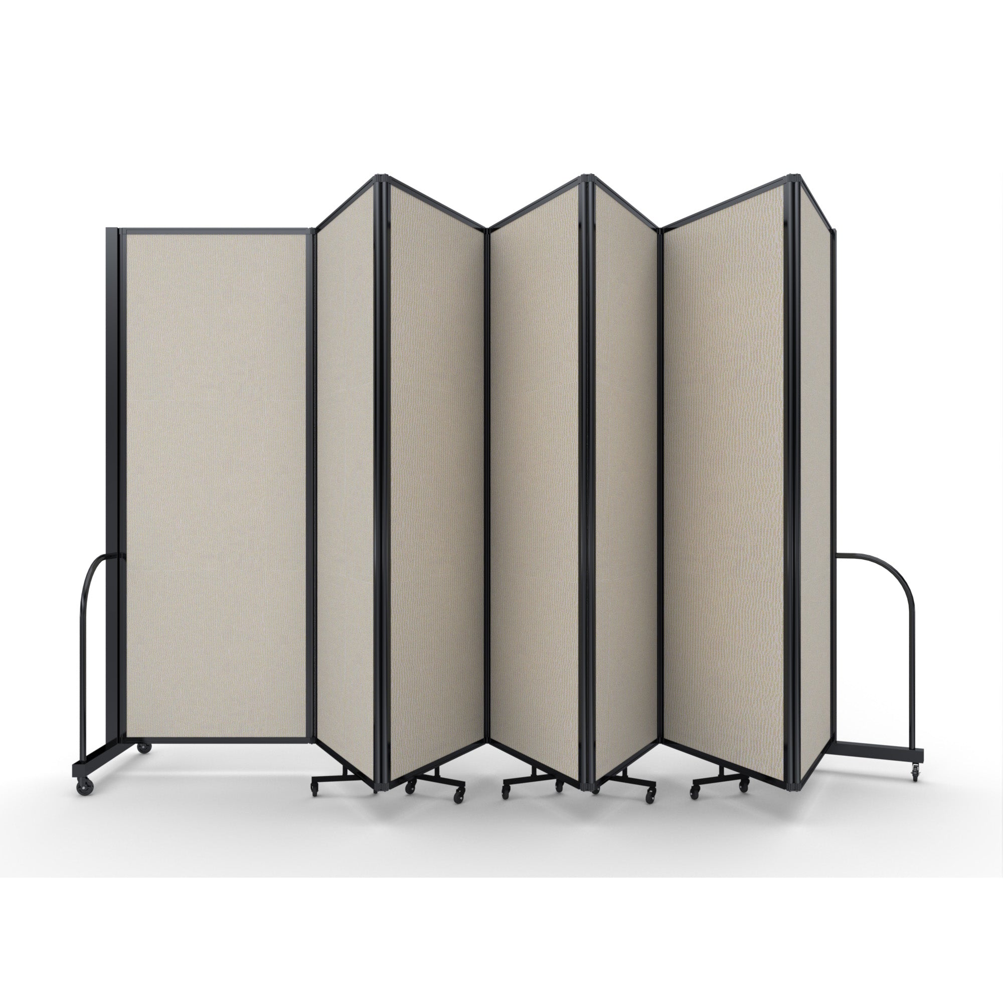 Screenflex Full Motion Divider, 7'6" x 19'7", Black Frame, Sand