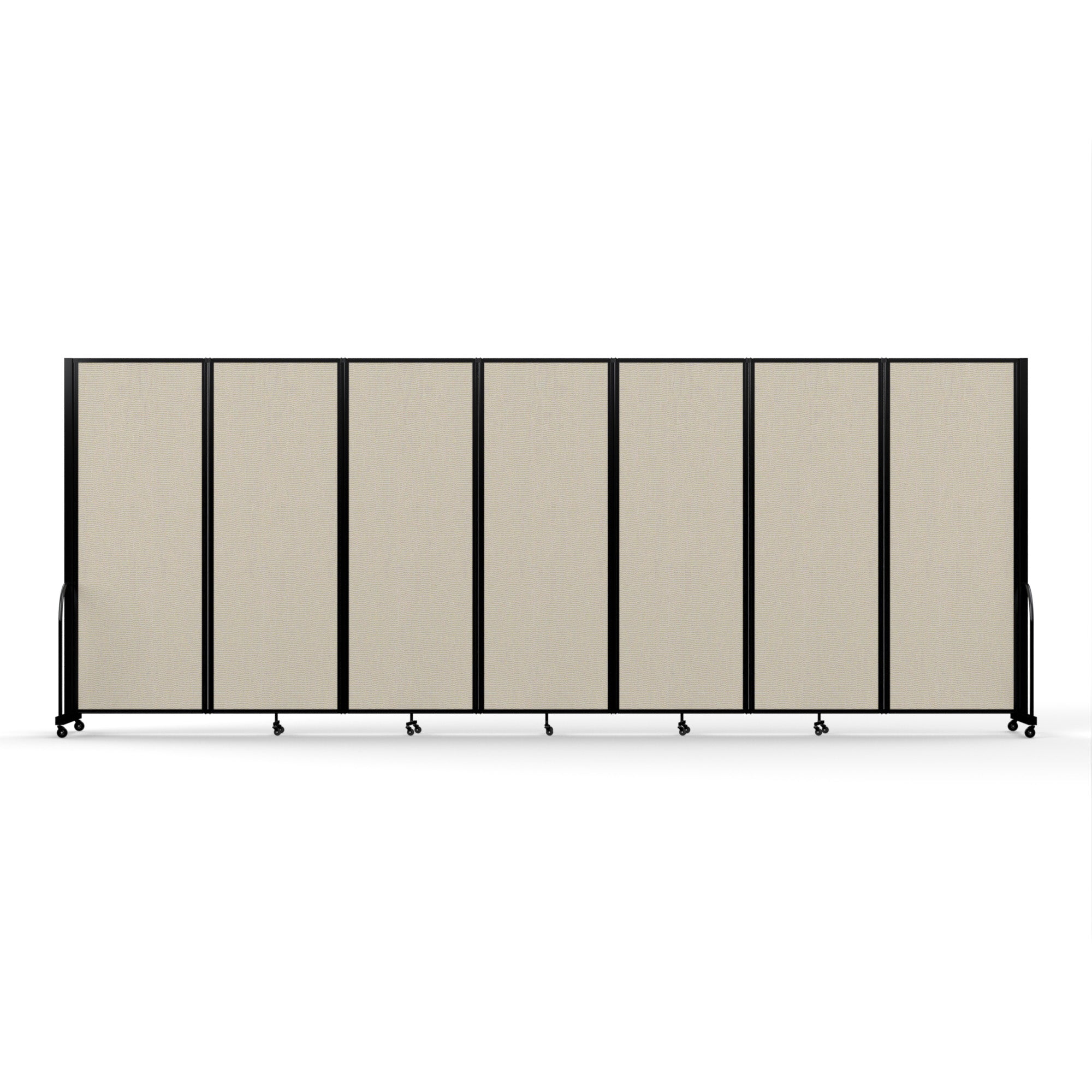 Screenflex Full Motion Divider, 7'6" x 19'7", Black Frame, Sand