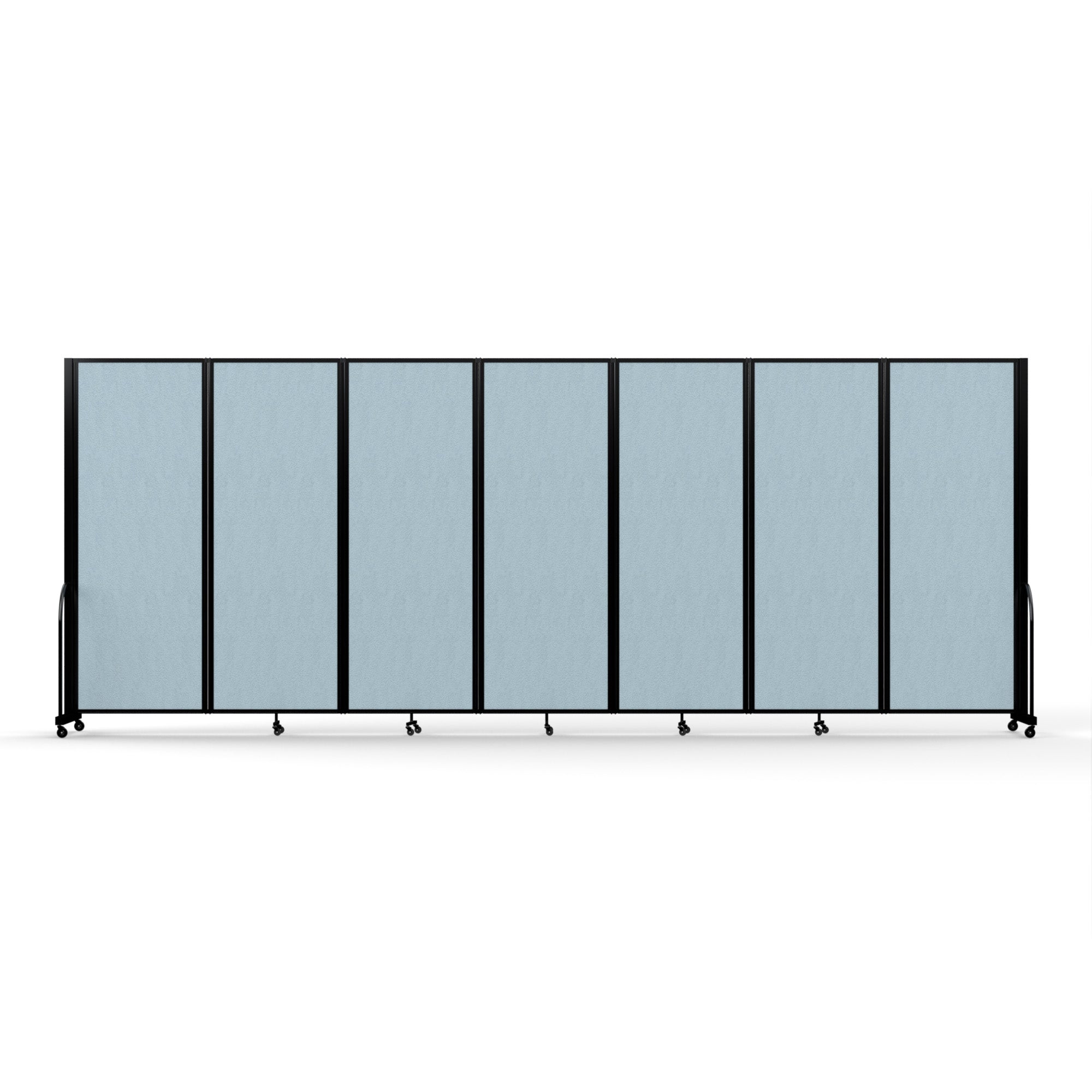 Screenflex Full Motion Divider, 7'6" x 19'7", Black Frame, Blue Tide Vinyl