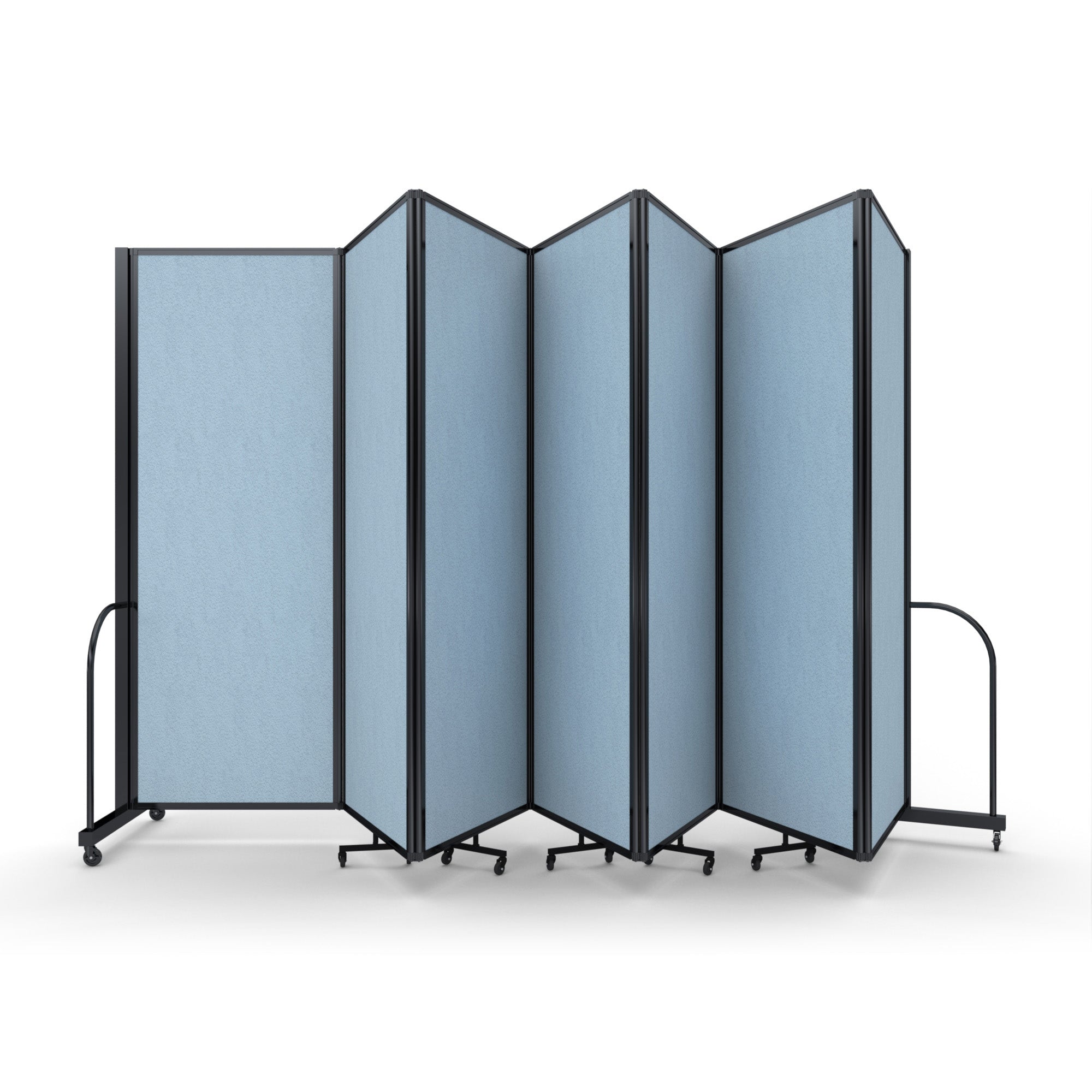 Screenflex Full Motion Divider, 7'6" x 19'7", Black Frame, Blue Tide Vinyl