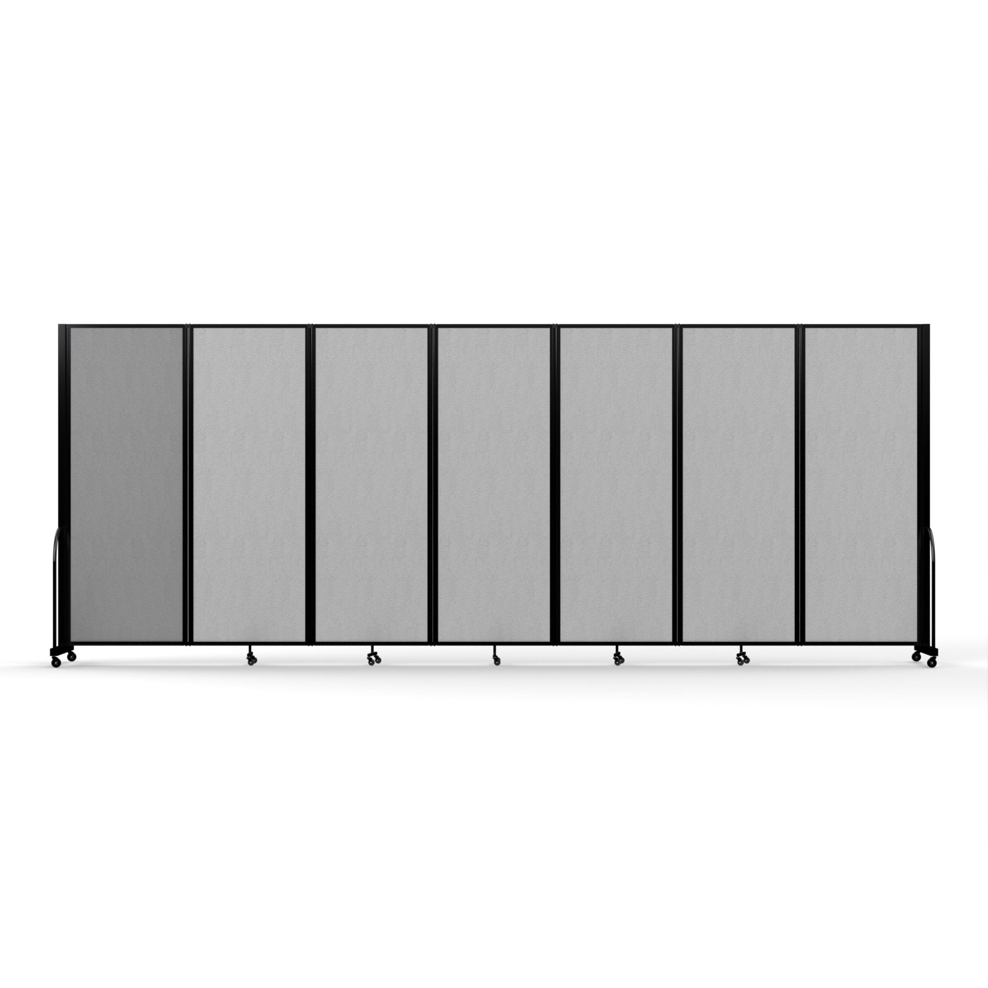 Screenflex Full Motion Divider, 7'6" x 19'7", Black Frame, Granite Vinyl