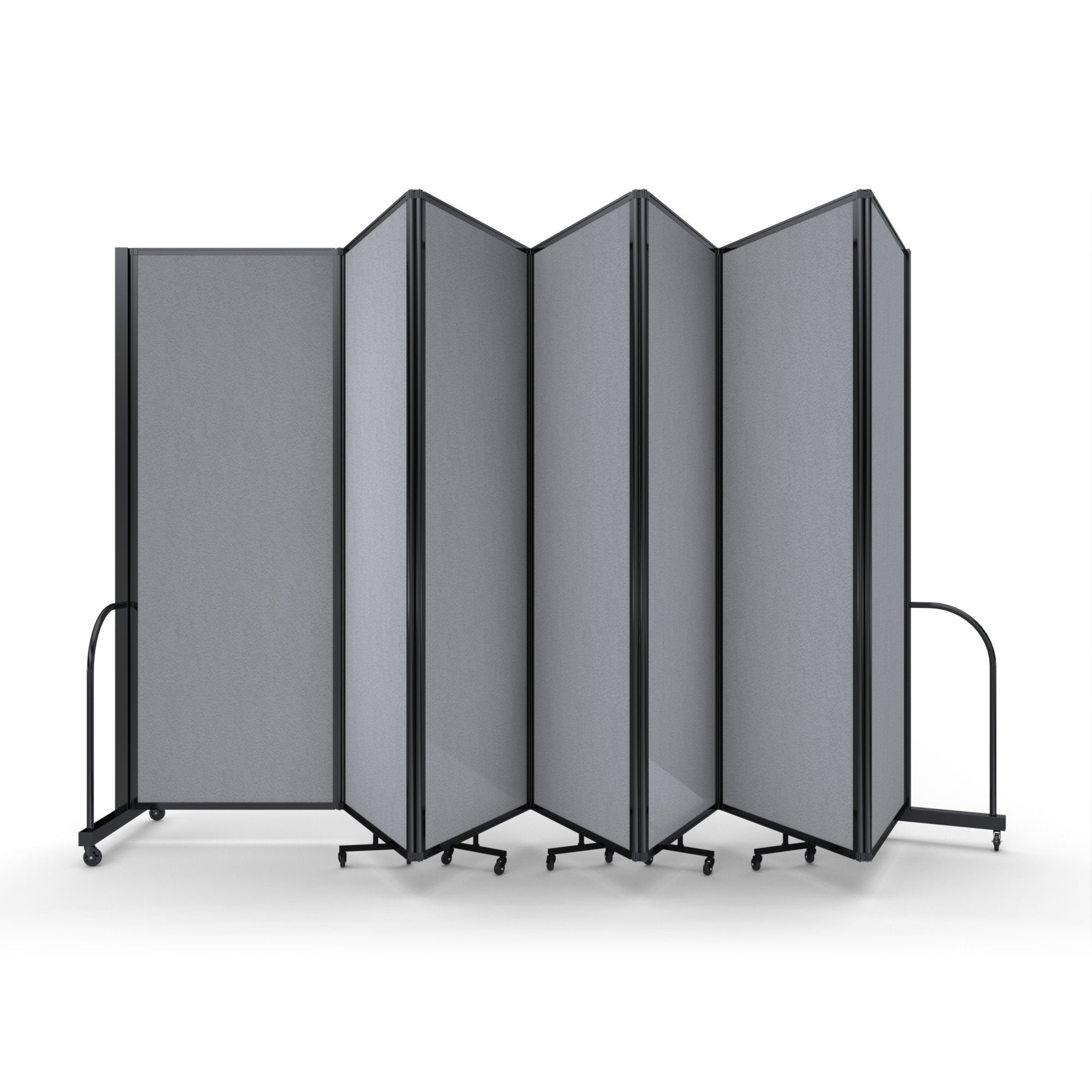 Screenflex Full Motion Divider, 7'6" x 19'7", Black Frame, Granite Vinyl