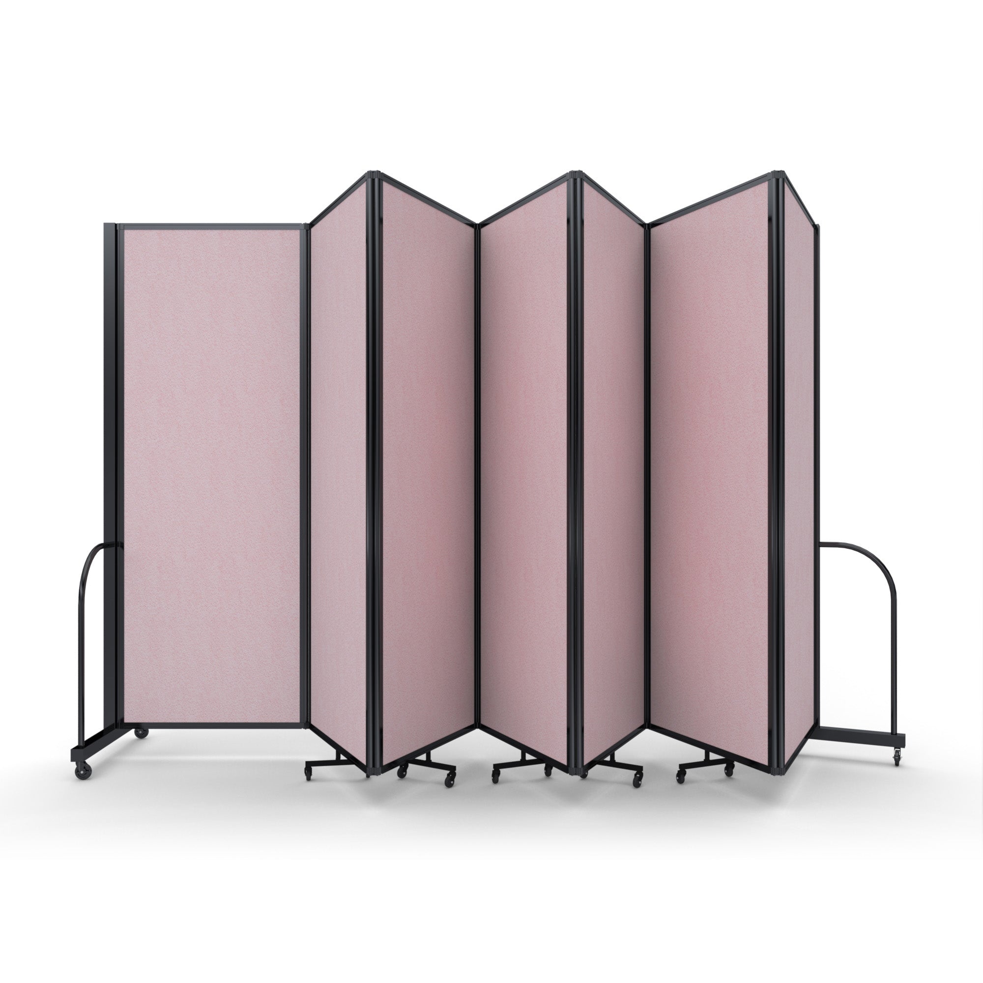 Screenflex Full Motion Divider, 7'6" x 19'7", Black Frame, Raspberry Mist Vinyl