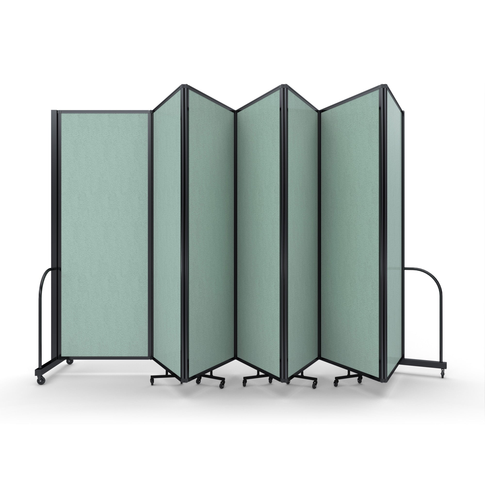 Screenflex Full Motion Divider, 7'6" x 19'7", Black Frame, Mint Vinyl