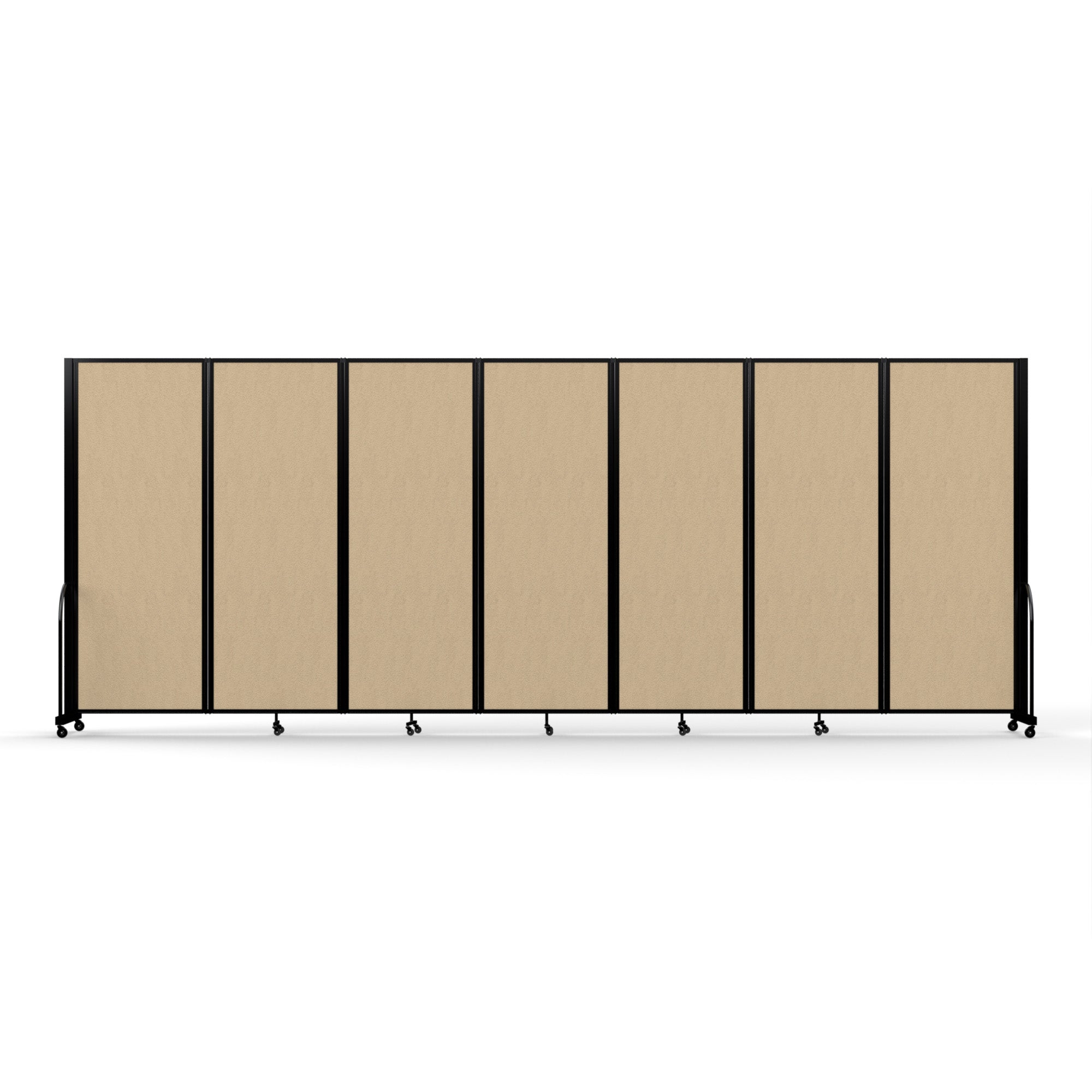 Screenflex Full Motion Divider, 7'6" x 19'7", Black Frame, Sandalwood Vinyl