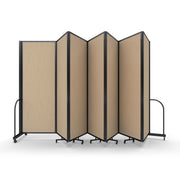 Screenflex Full Motion Divider, 7'6" x 19'7", Black Frame, Sandalwood Vinyl