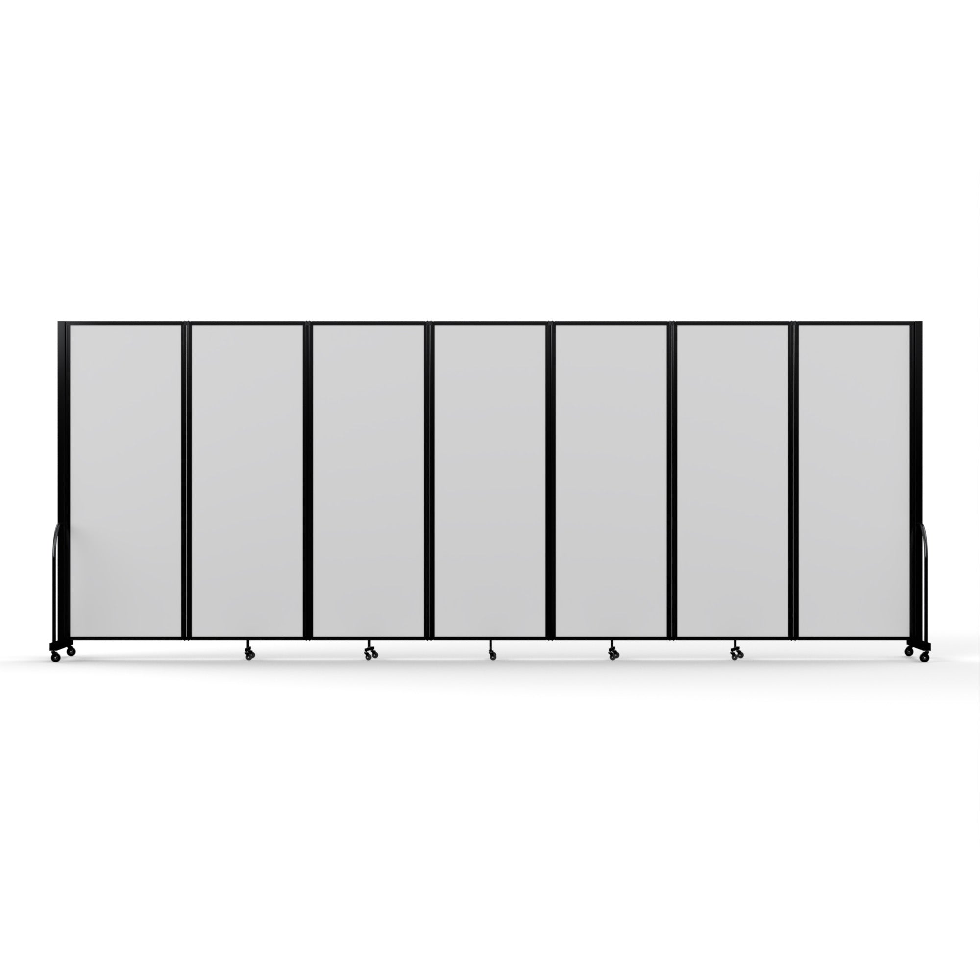 Screenflex Full Motion Divider, 7'6" x 19'7", Black Frame, Ice Vinyl