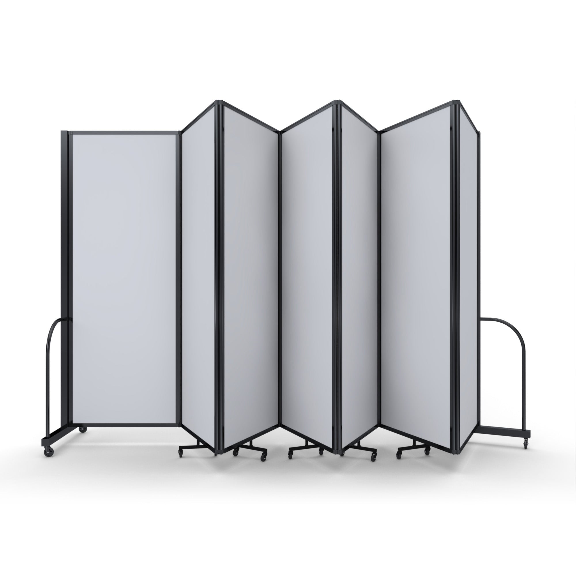 Screenflex Full Motion Divider, 7'6" x 19'7", Black Frame, Ice Vinyl