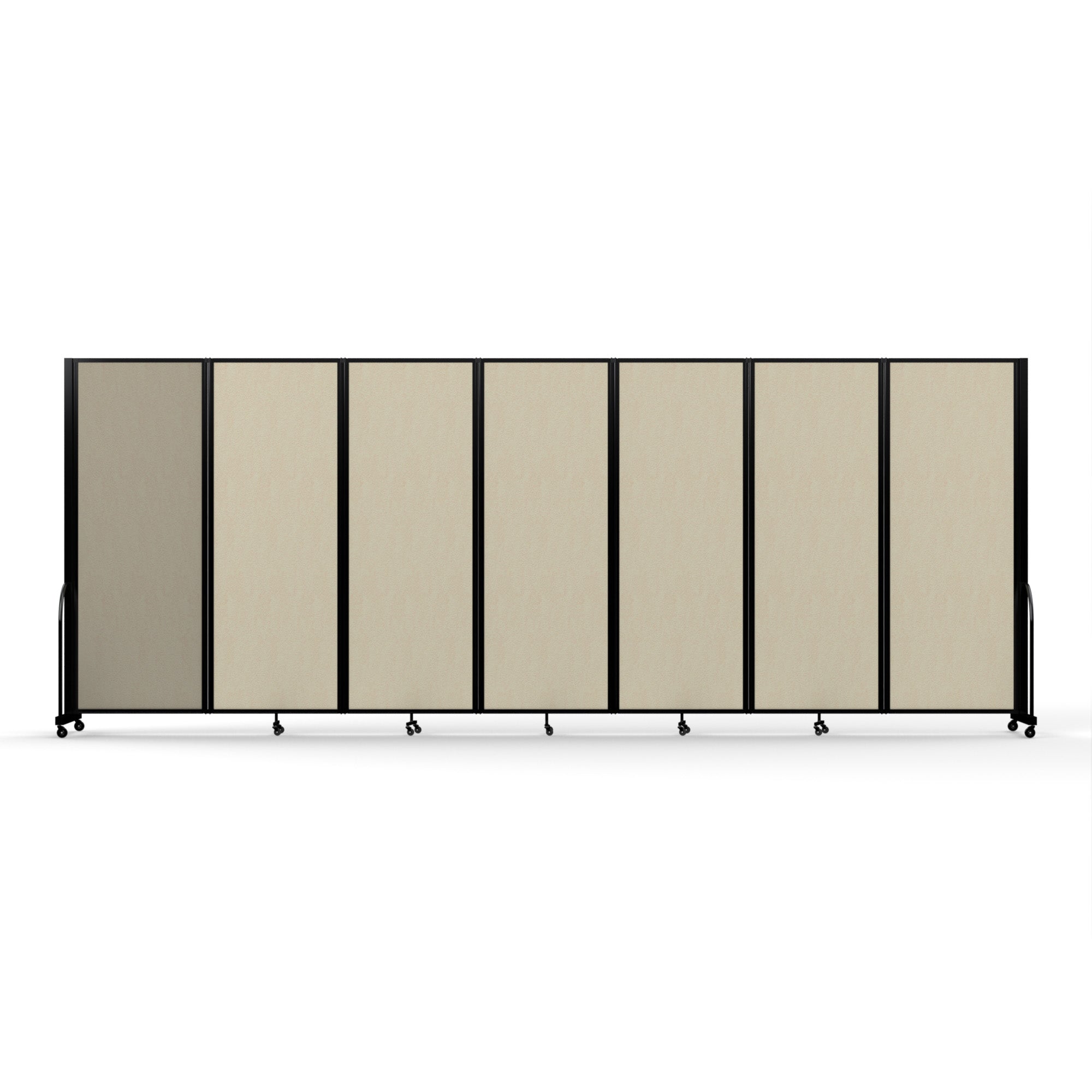 Screenflex Full Motion Divider, 7'6" x 19'7", Black Frame, Hazelnut Vinyl