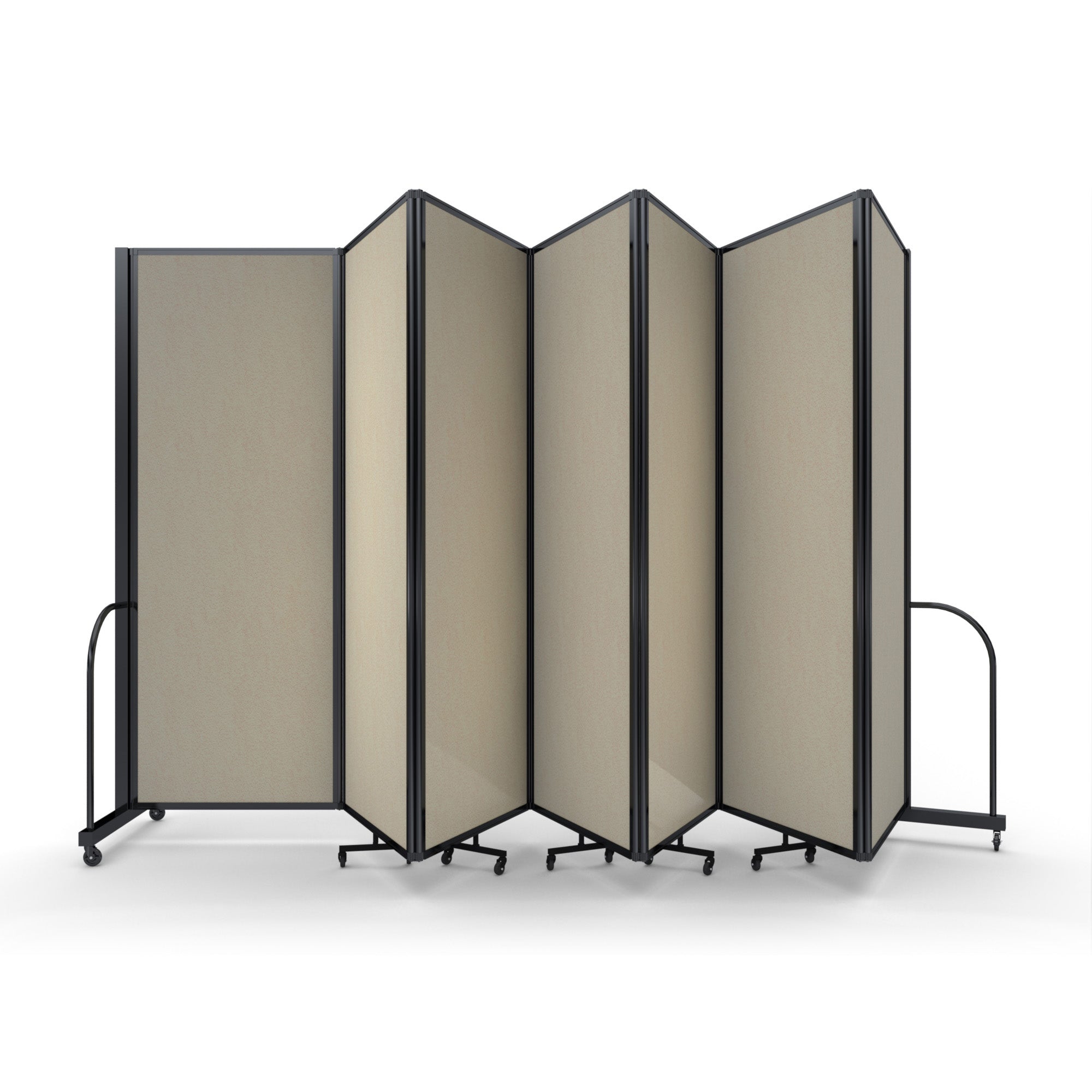 Screenflex Full Motion Divider, 7'6" x 19'7", Black Frame, Hazelnut Vinyl