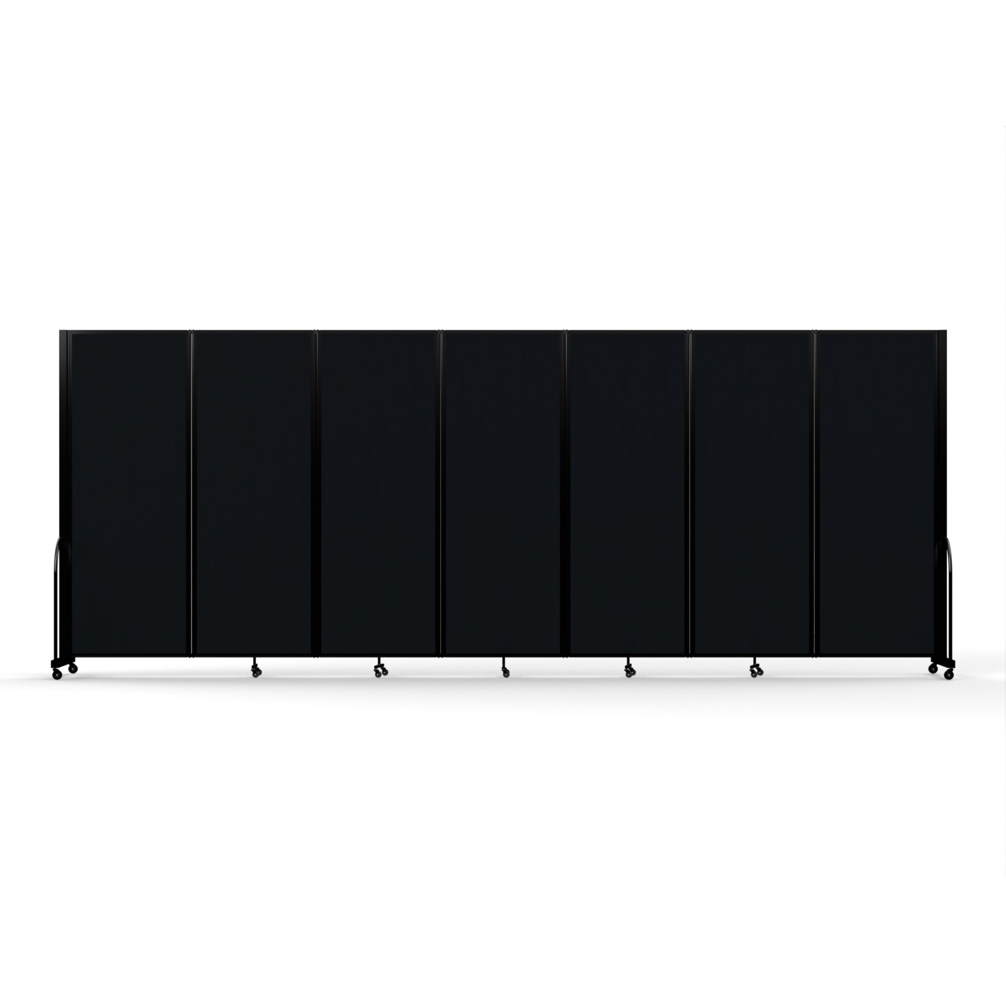 Screenflex Full Motion Divider, 7'6" x 19'7", Black Frame, Coal Vinyl