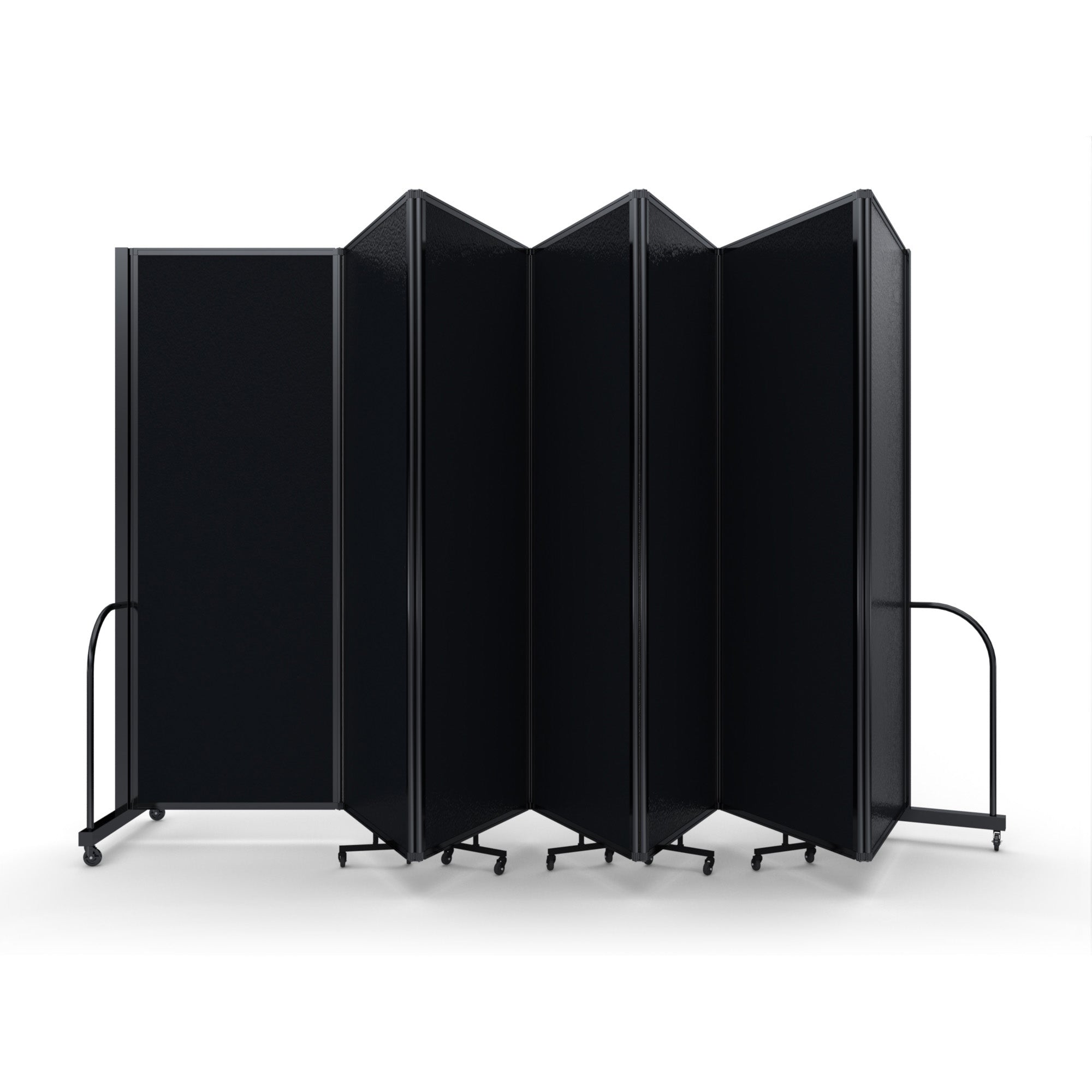 Screenflex Full Motion Divider, 7'6" x 19'7", Black Frame, Coal Vinyl