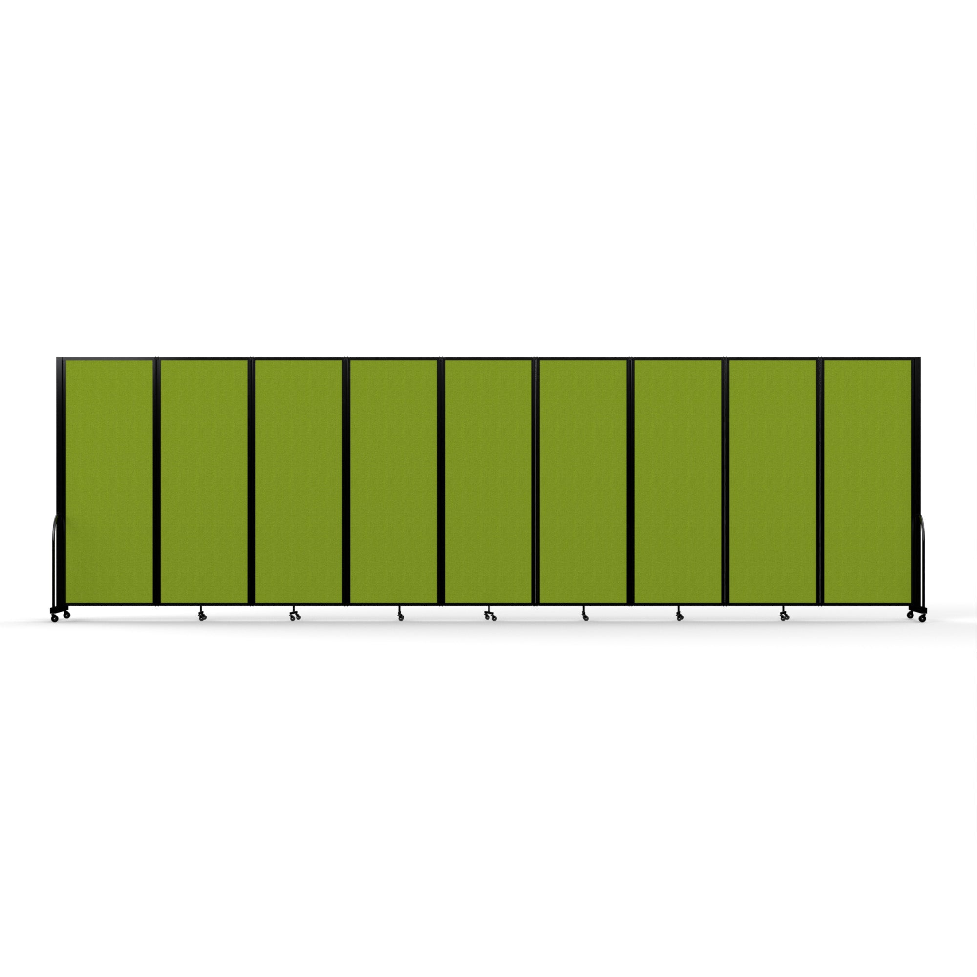 Screenflex Full Motion Divider, 7'6" x 25'1", Black Frame, Apple Green