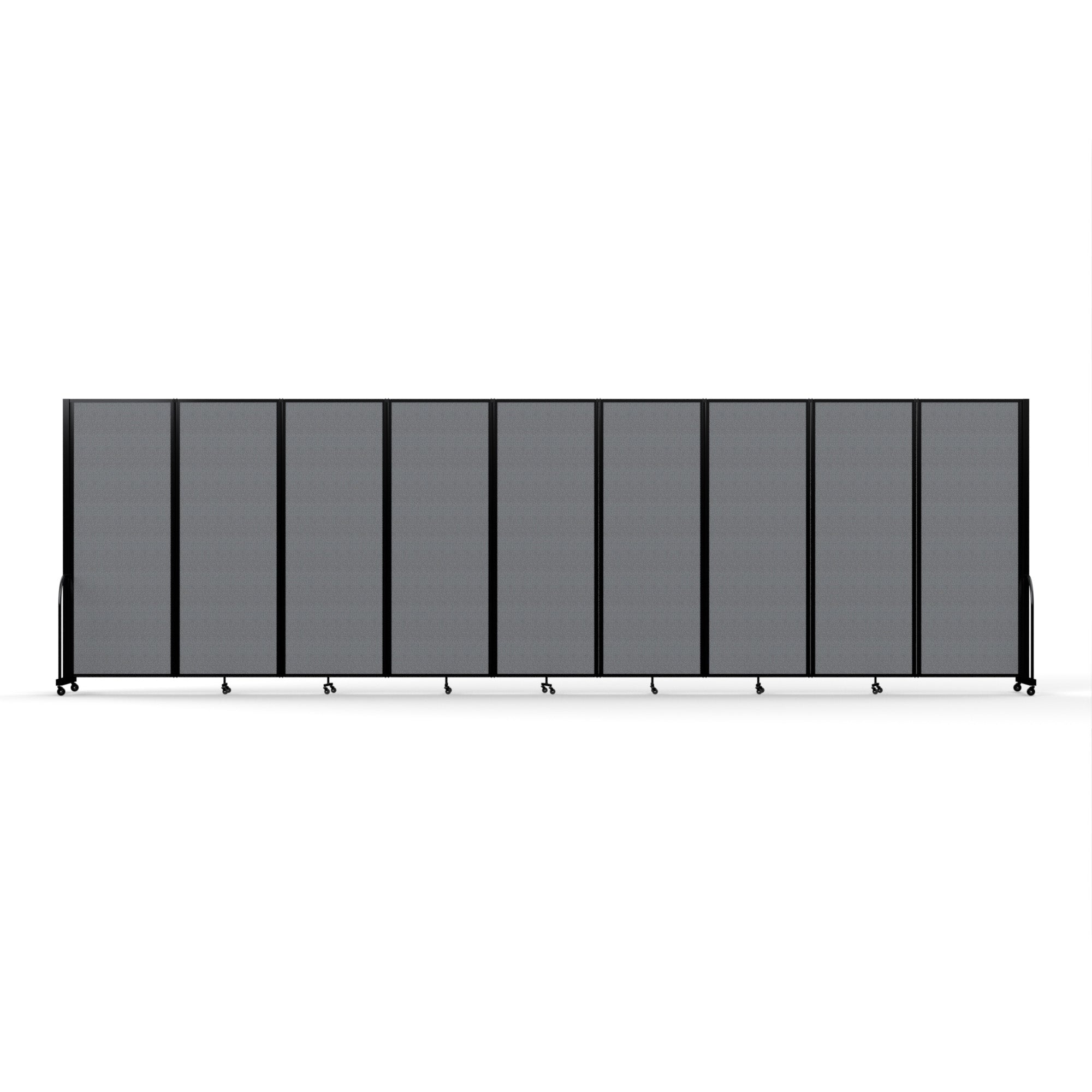 Screenflex Full Motion Divider, 7'6" x 25'1", Black Frame, Stone