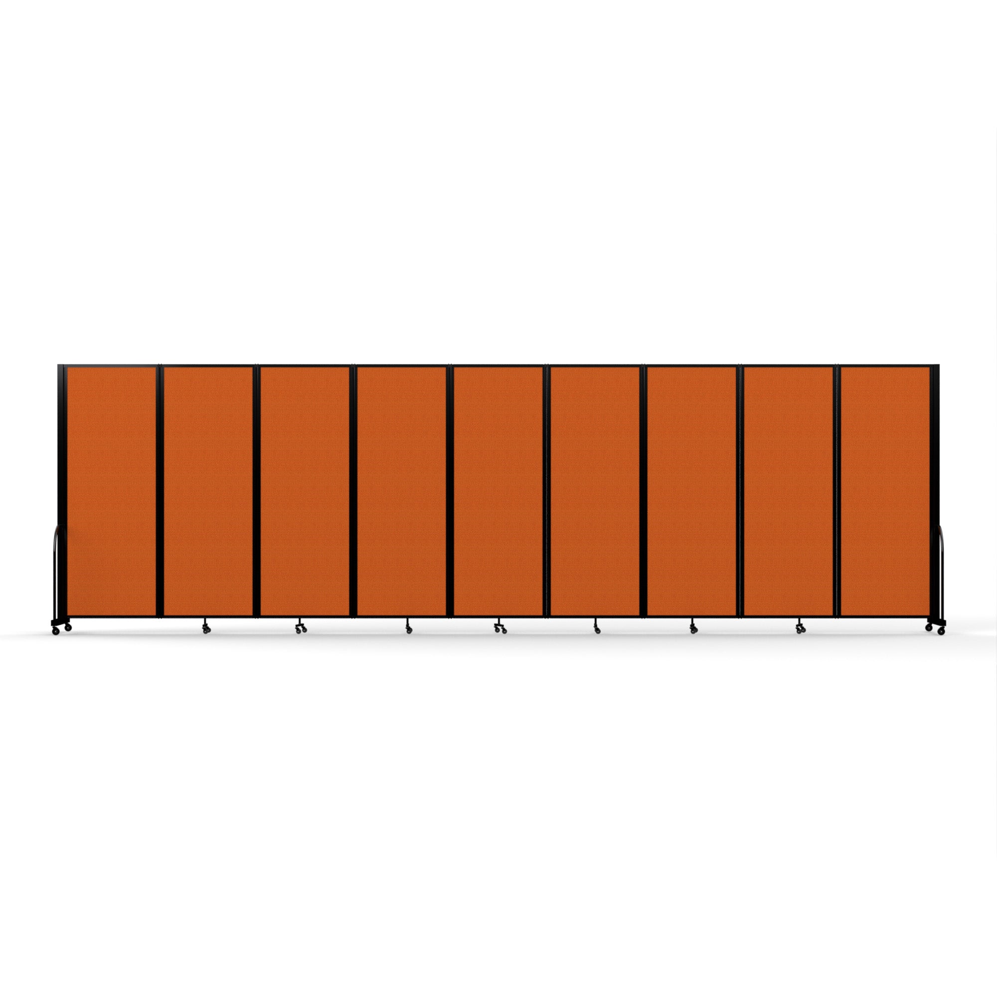 Screenflex Full Motion Divider, 7'6" x 25'1", Black Frame, Orange