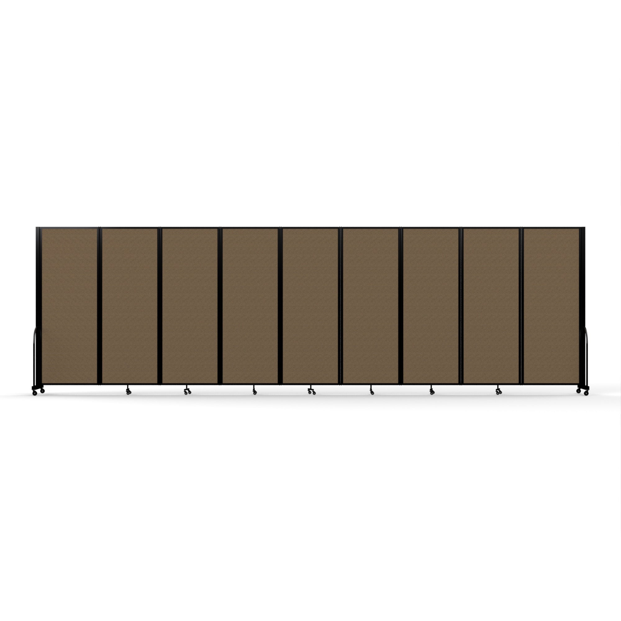 Screenflex Full Motion Divider, 7'6" x 25'1", Black Frame, Walnut