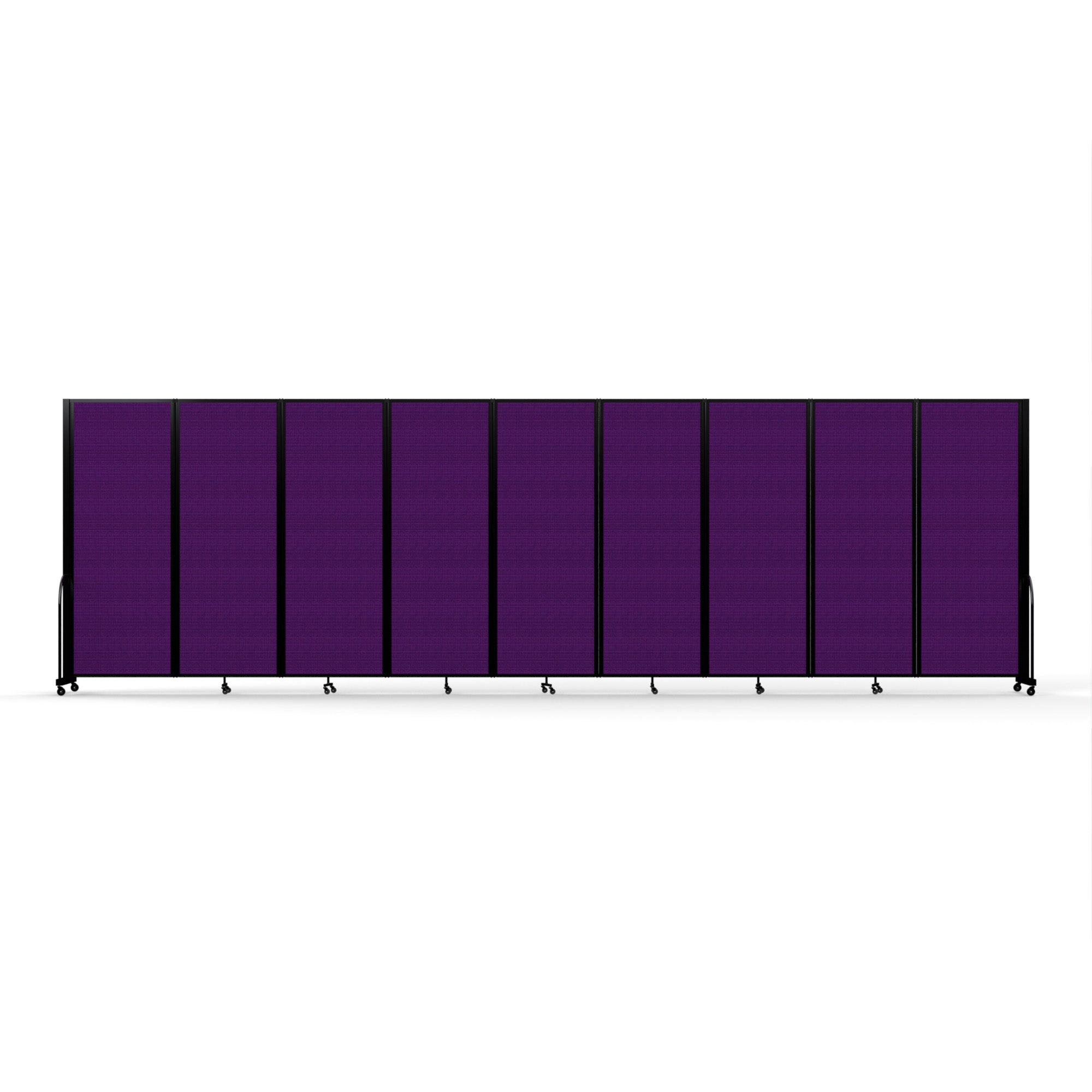 Screenflex Full Motion Divider, 7'6" x 25'1", Black Frame, Purple