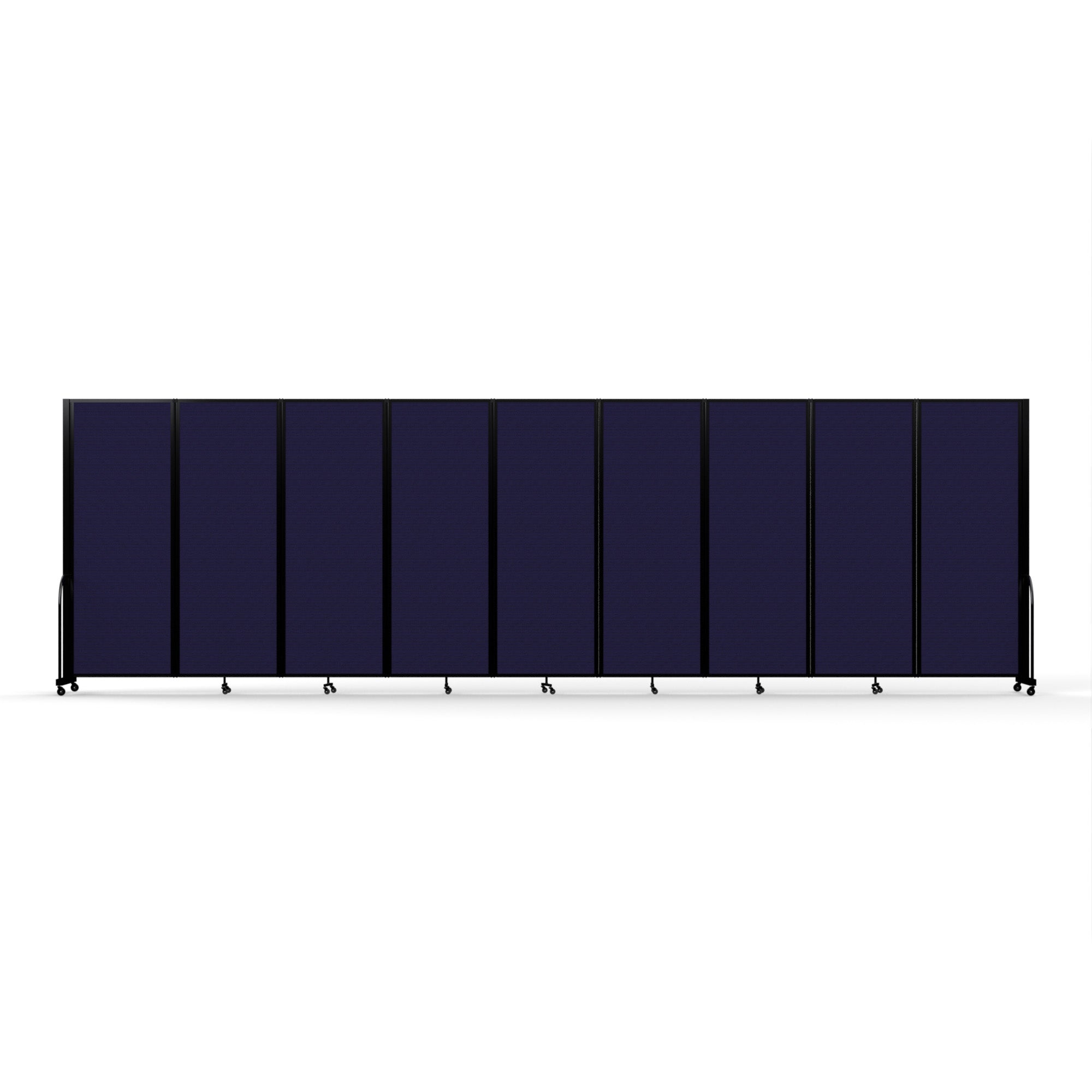 Screenflex Full Motion Divider, 7'6" x 25'1", Black Frame, Navy