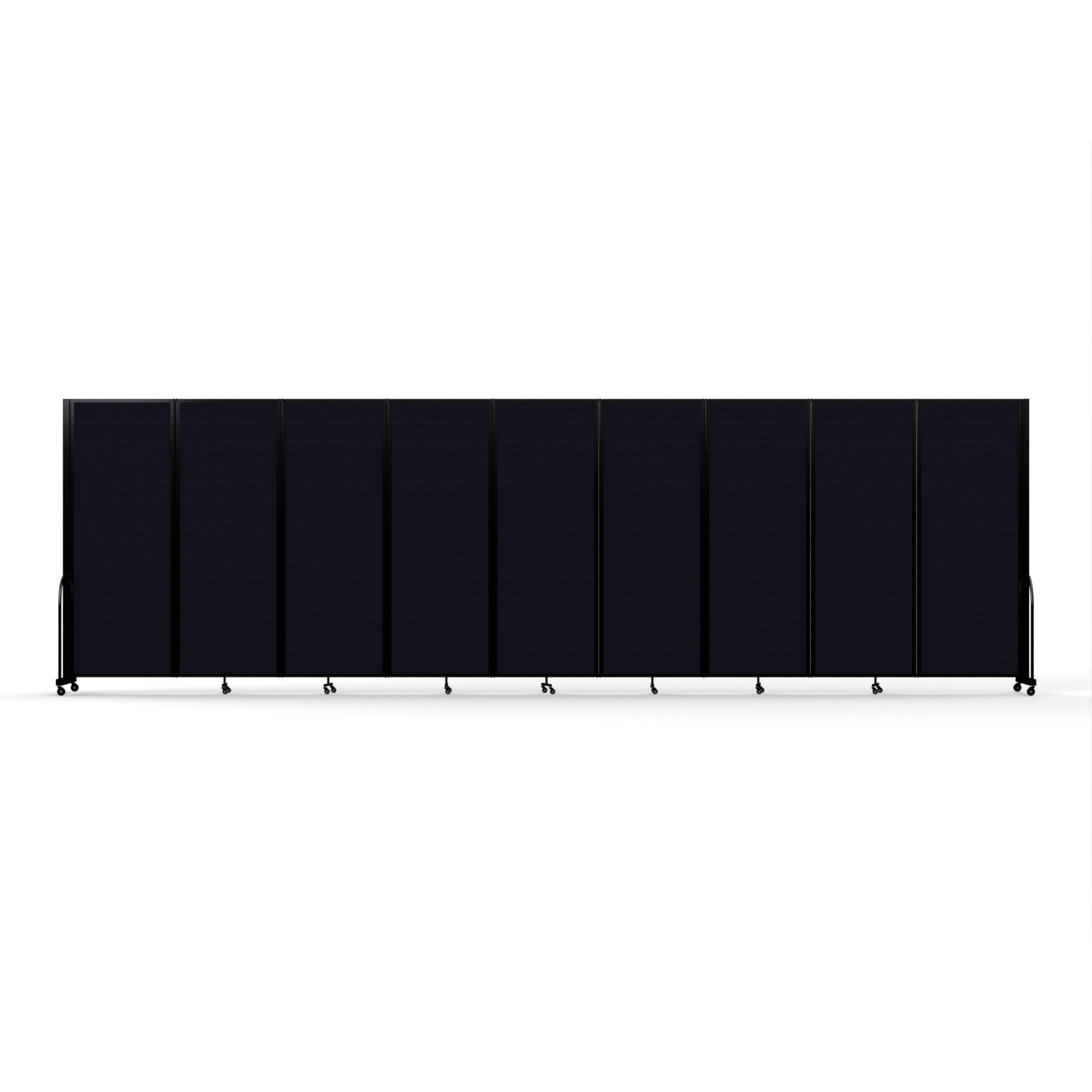 Screenflex Full Motion Divider, 7'6" x 25'1", Black Frame, Black