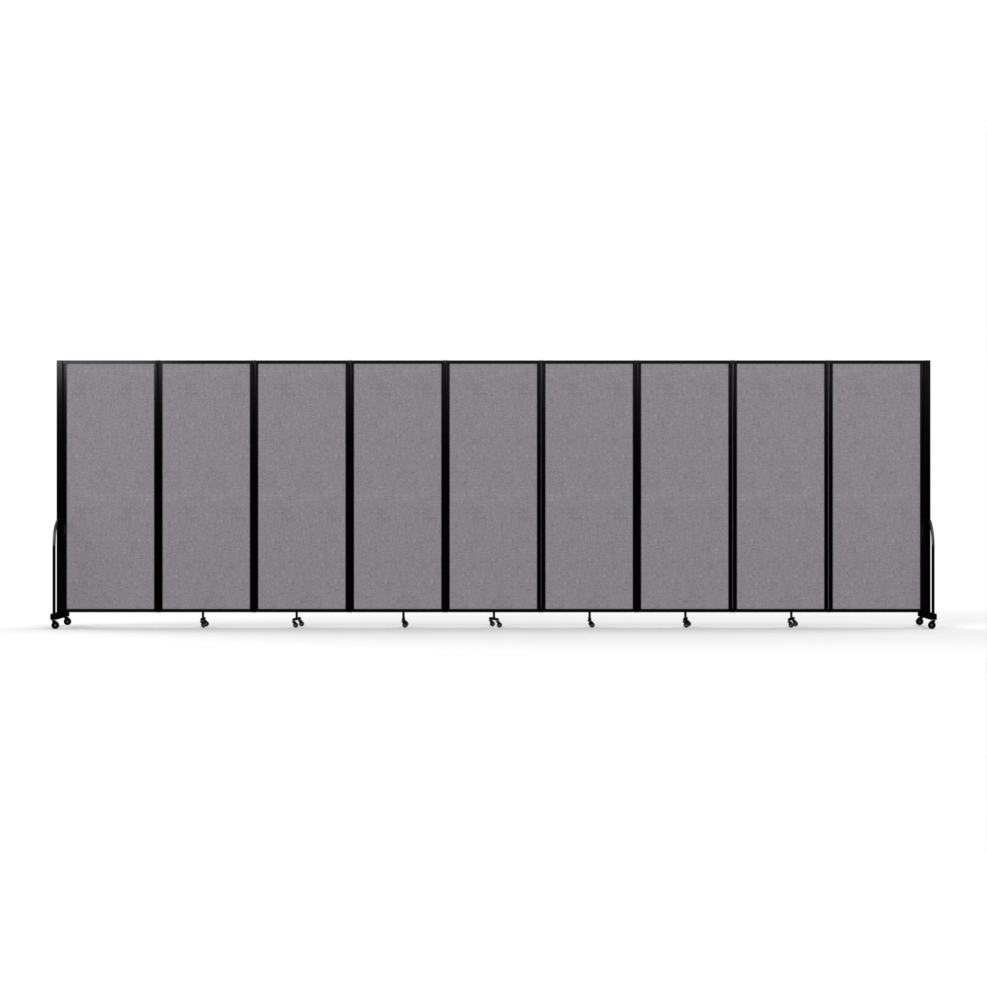 Screenflex Full Motion Divider, 7'6" x 25'1", Black Frame, Select Gray