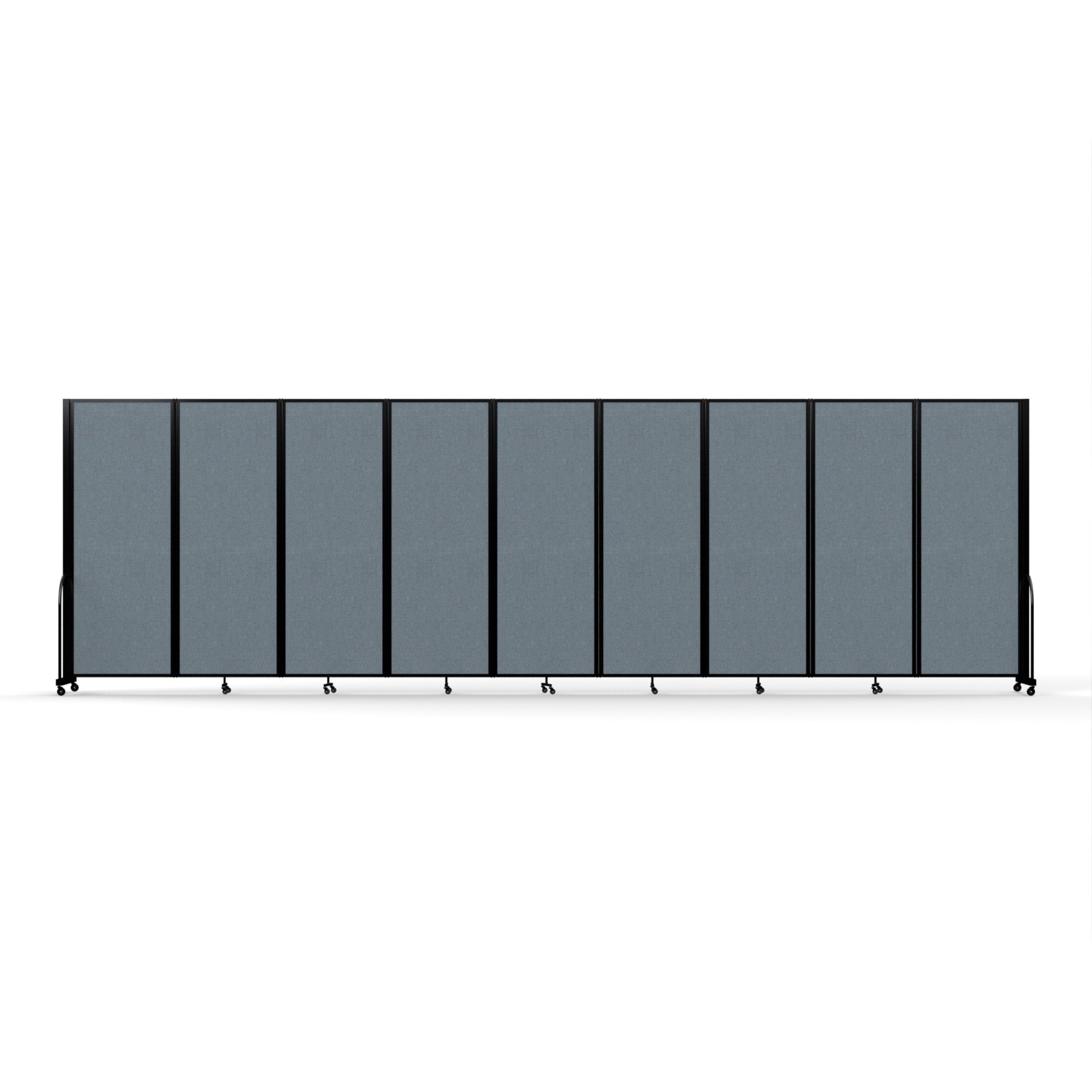 Screenflex Full Motion Divider, 7'6" x 25'1", Black Frame, Summer Blue