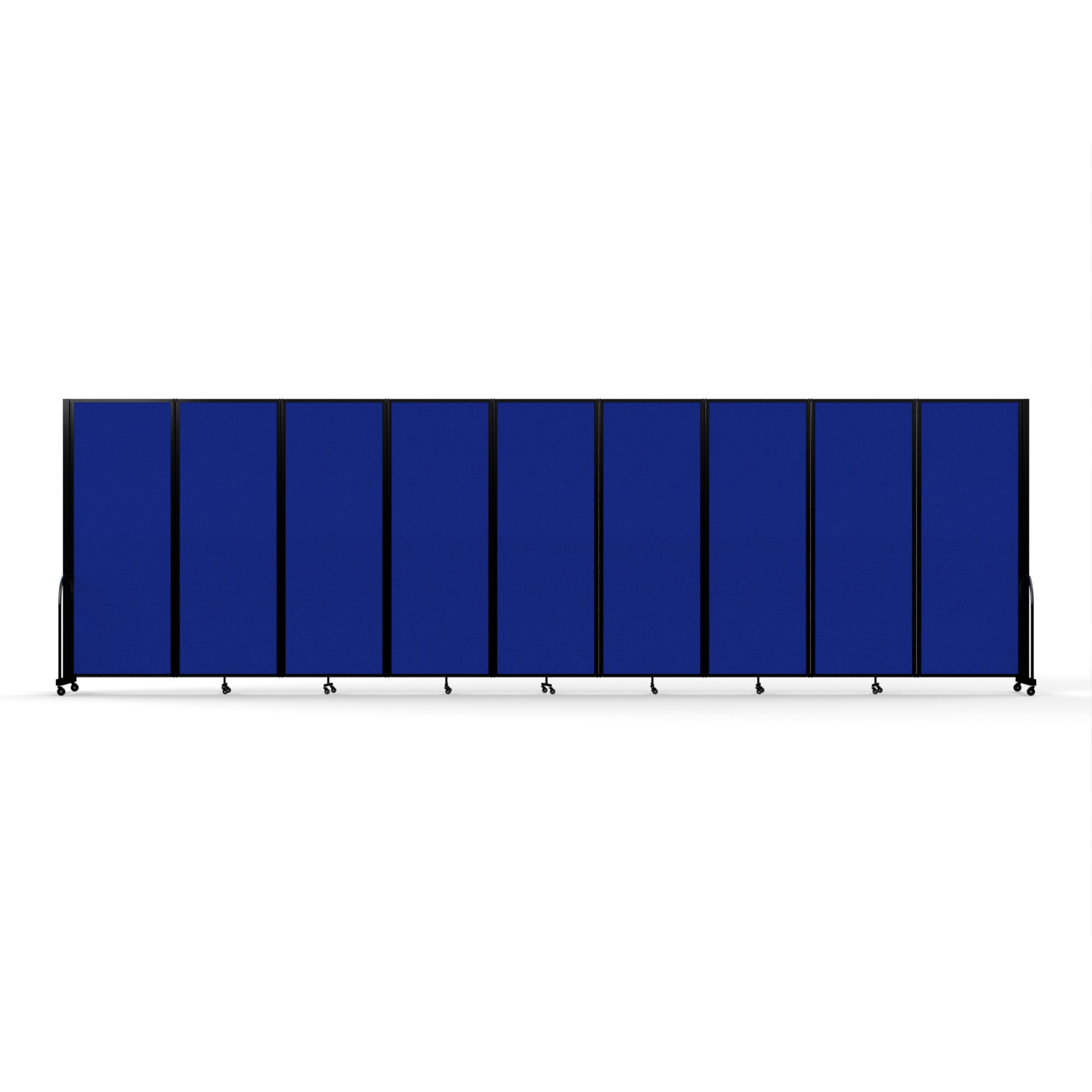 Screenflex Full Motion Divider, 7'6" x 25'1", Black Frame, Royal Blue