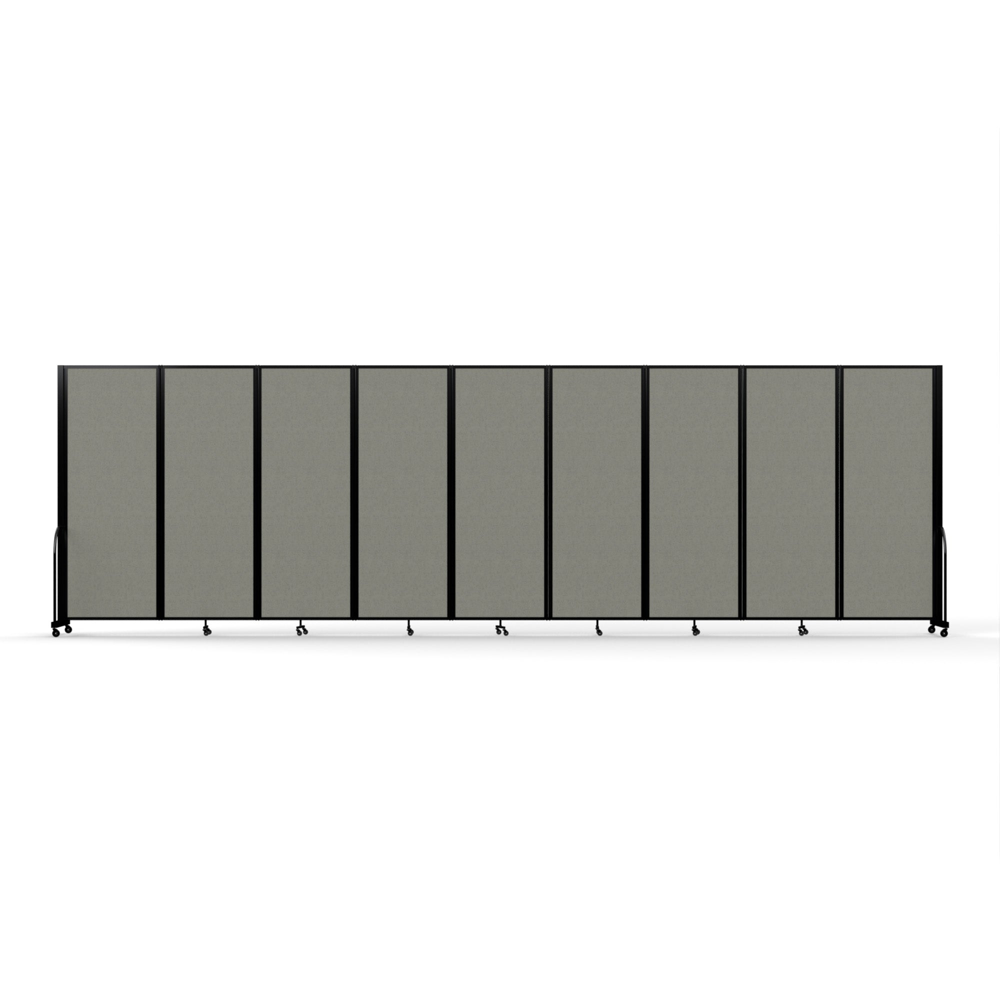 Screenflex Full Motion Divider, 7'6" x 25'1", Black Frame, Gray Smoke