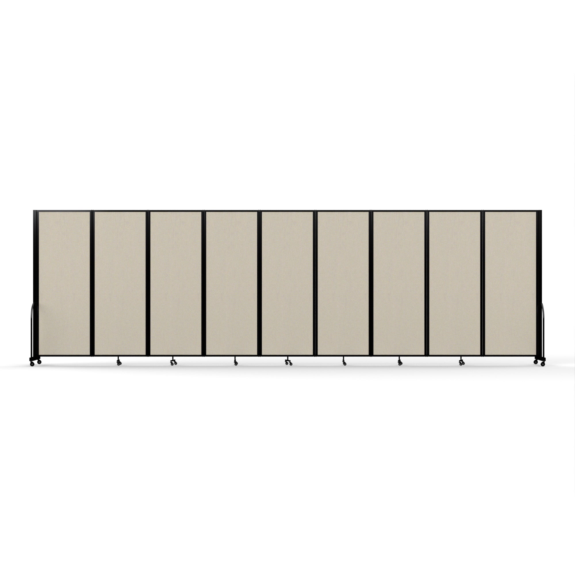 Screenflex Full Motion Divider, 7'6" x 25'1", Black Frame, Sand