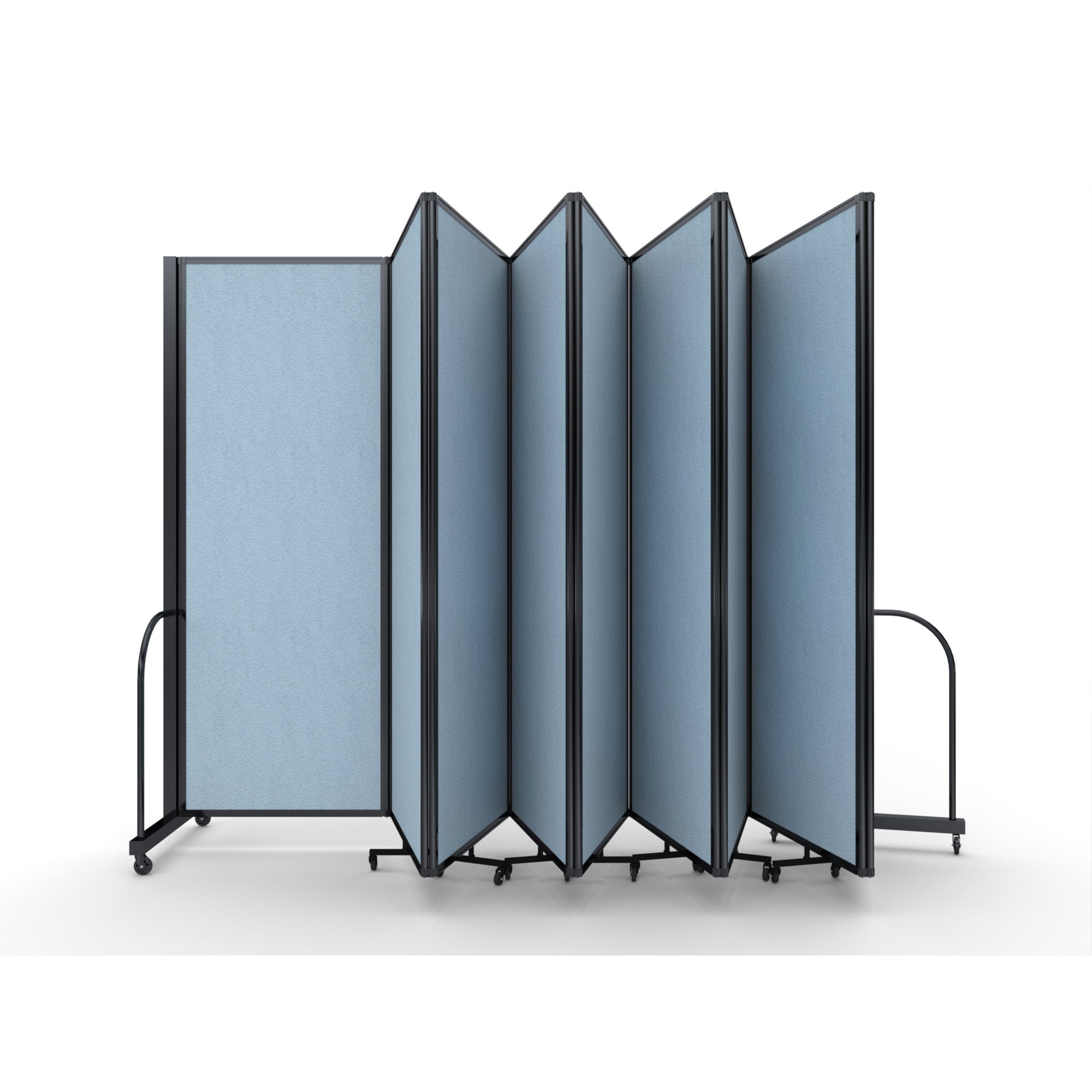 Screenflex Full Motion Divider, 7'6" x 25'1", Black Frame, Blue Tide Vinyl
