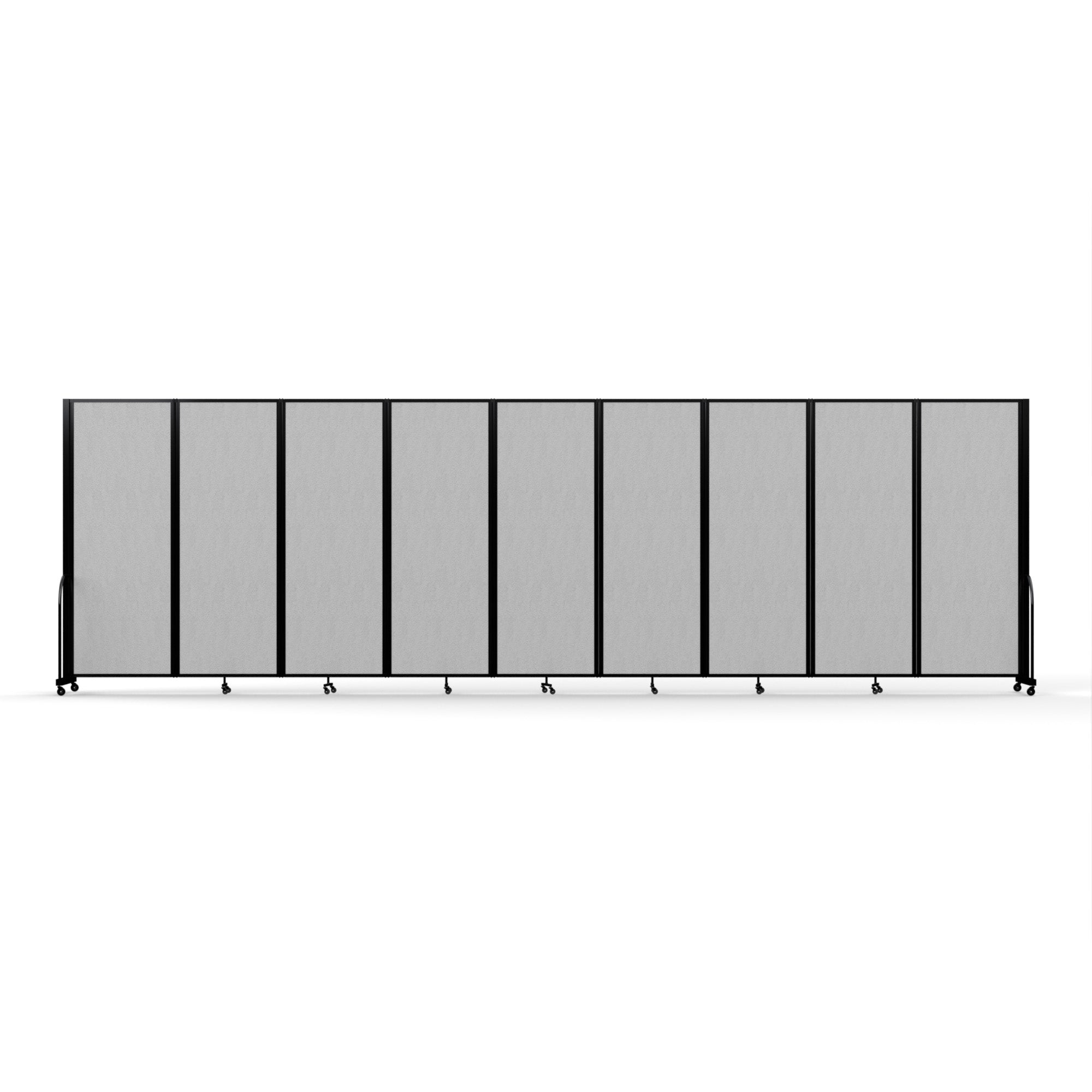 Screenflex Full Motion Divider, 7'6" x 25'1", Black Frame, Granite Vinyl