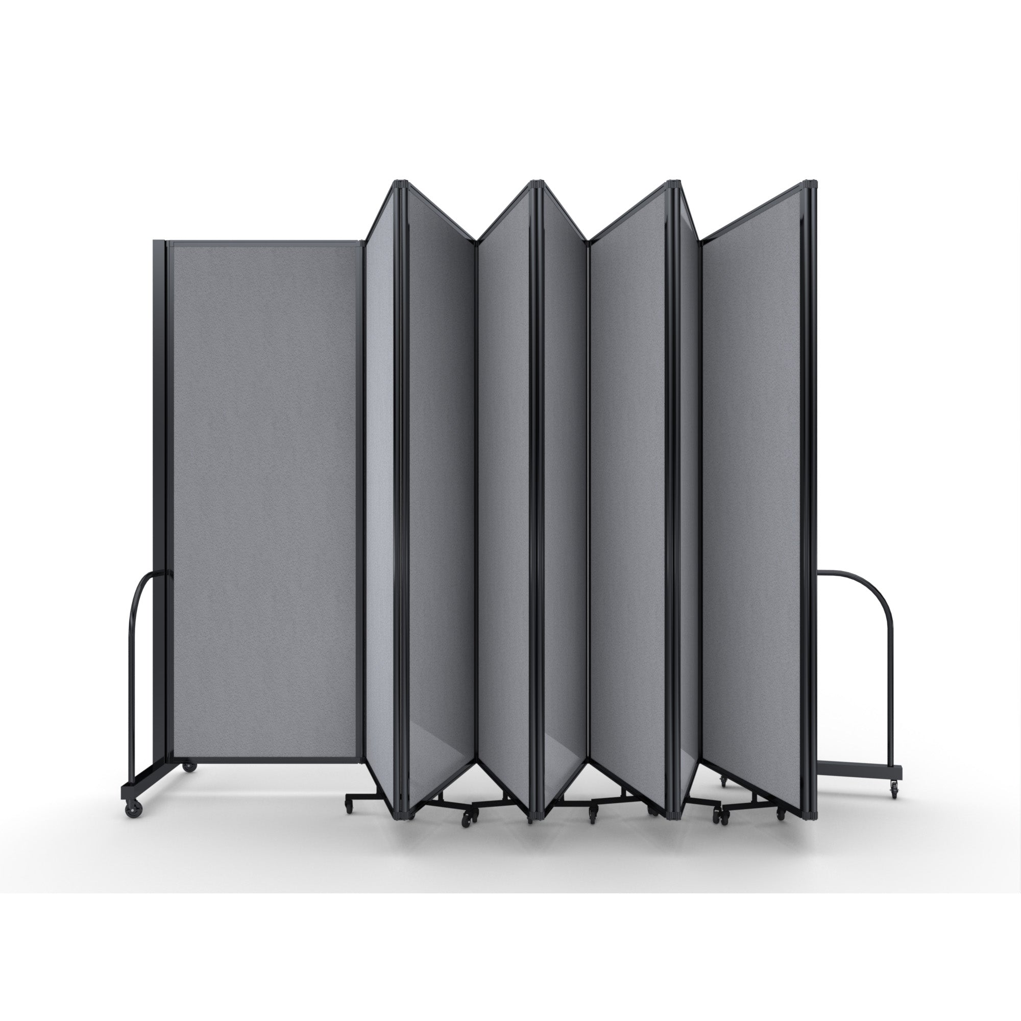 Screenflex Full Motion Divider, 7'6" x 25'1", Black Frame, Granite Vinyl