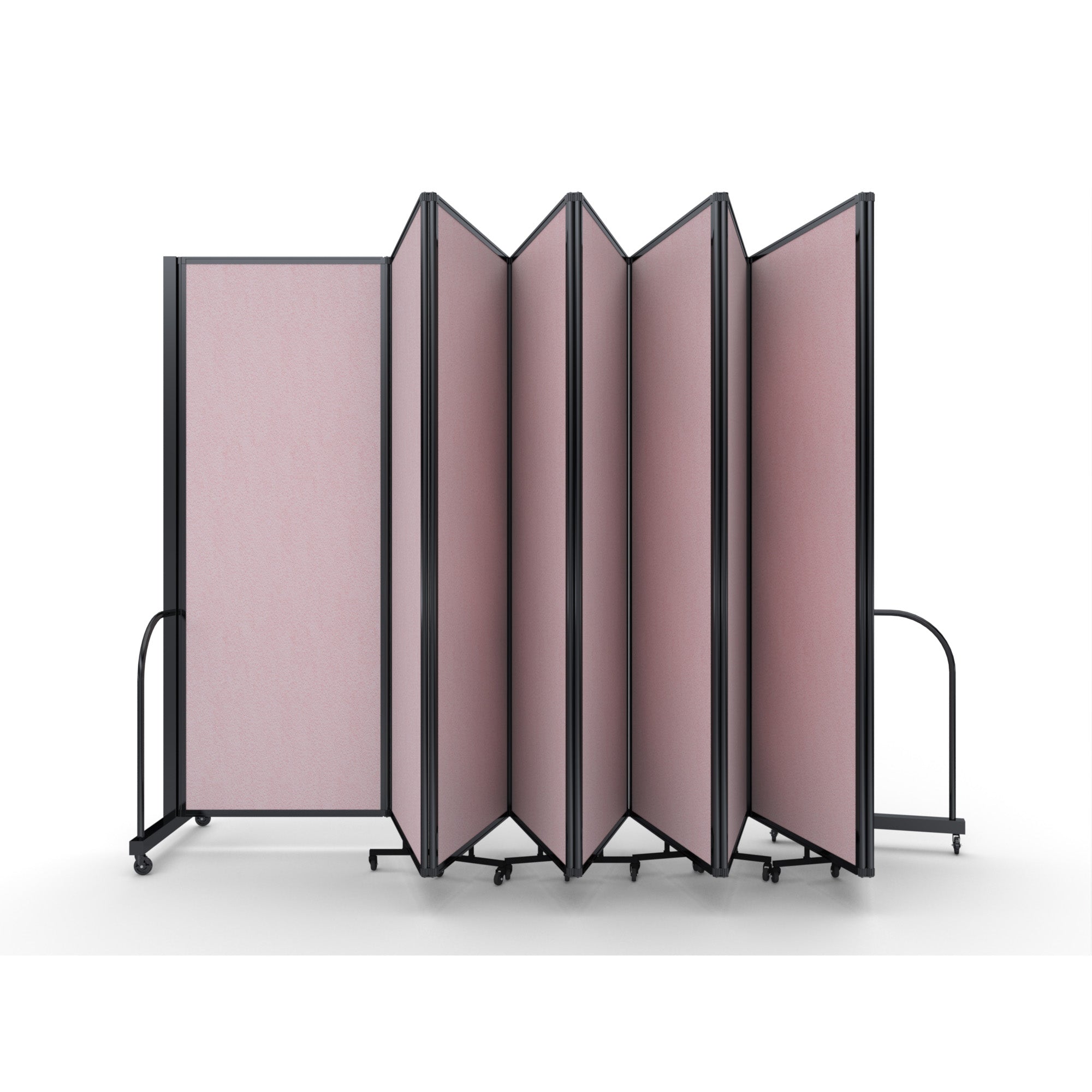 Screenflex Full Motion Divider, 7'6" x 25'1", Black Frame, Raspberry Mist Vinyl