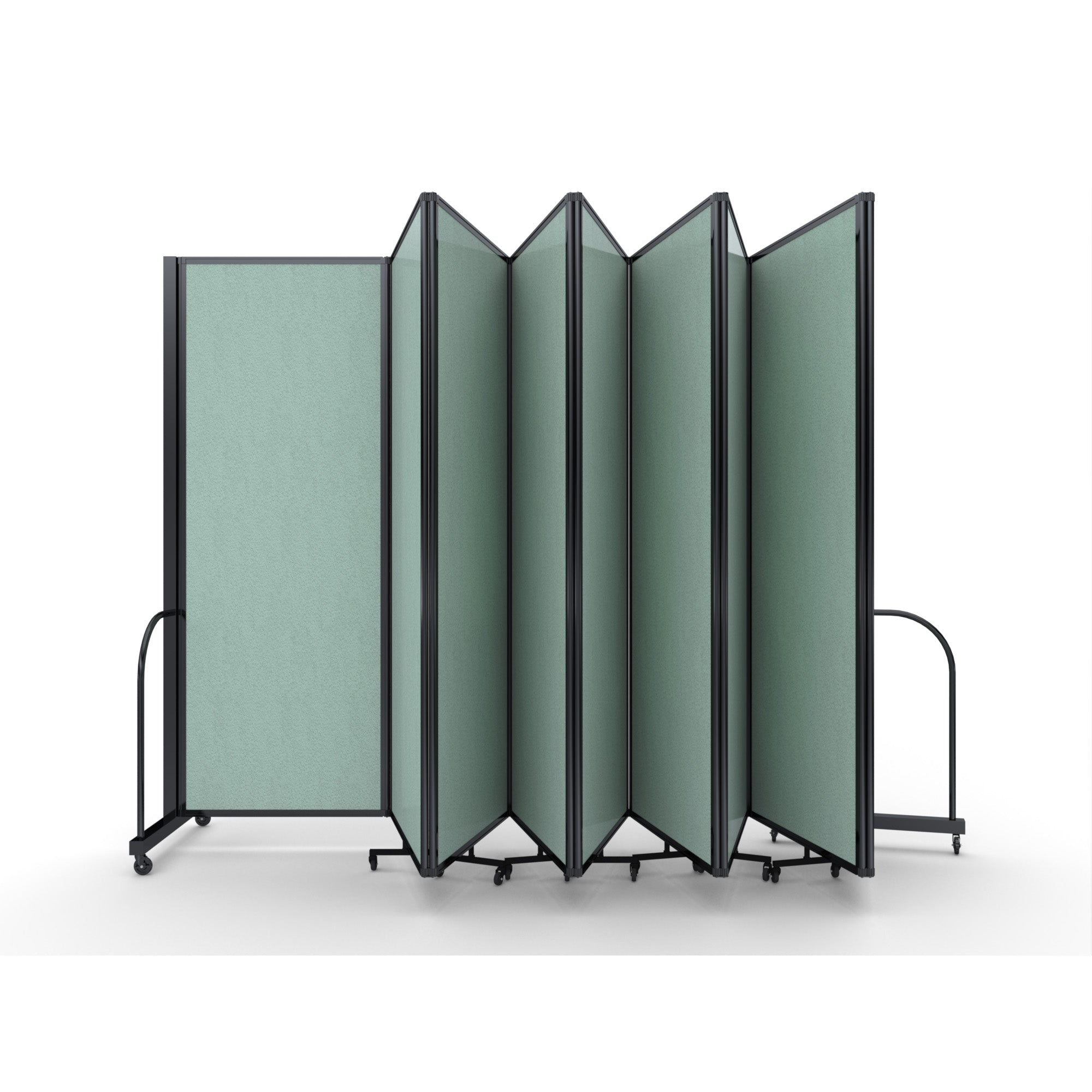 Screenflex Full Motion Divider, 7'6" x 25'1", Black Frame, Mint Vinyl