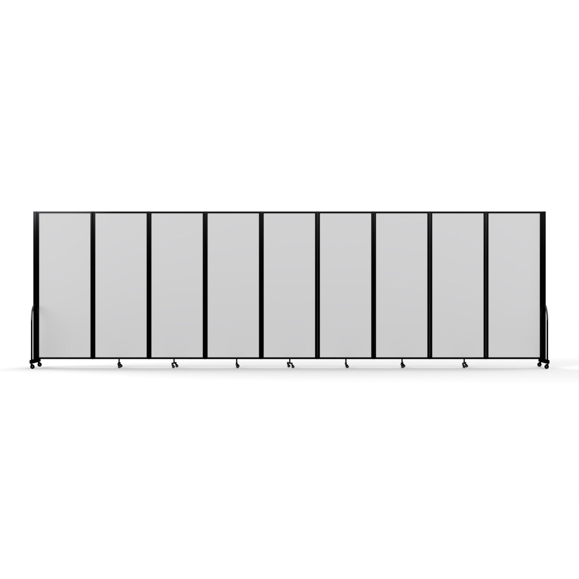 Screenflex Full Motion Divider, 7'6" x 25'1", Black Frame, Ice Vinyl