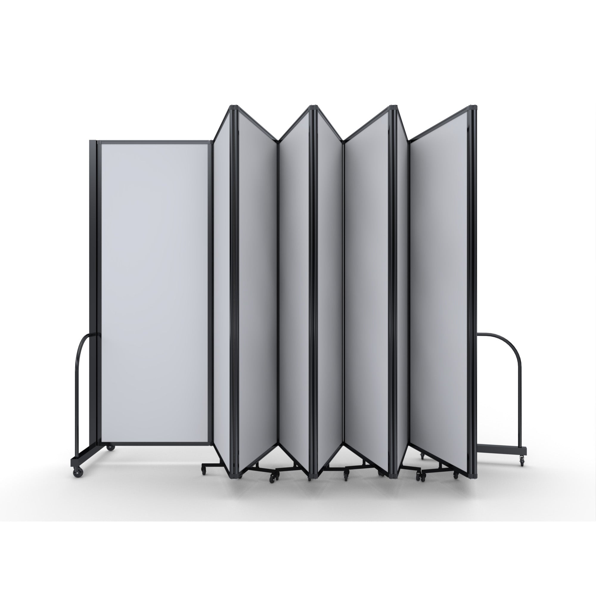 Screenflex Full Motion Divider, 7'6" x 25'1", Black Frame, Ice Vinyl