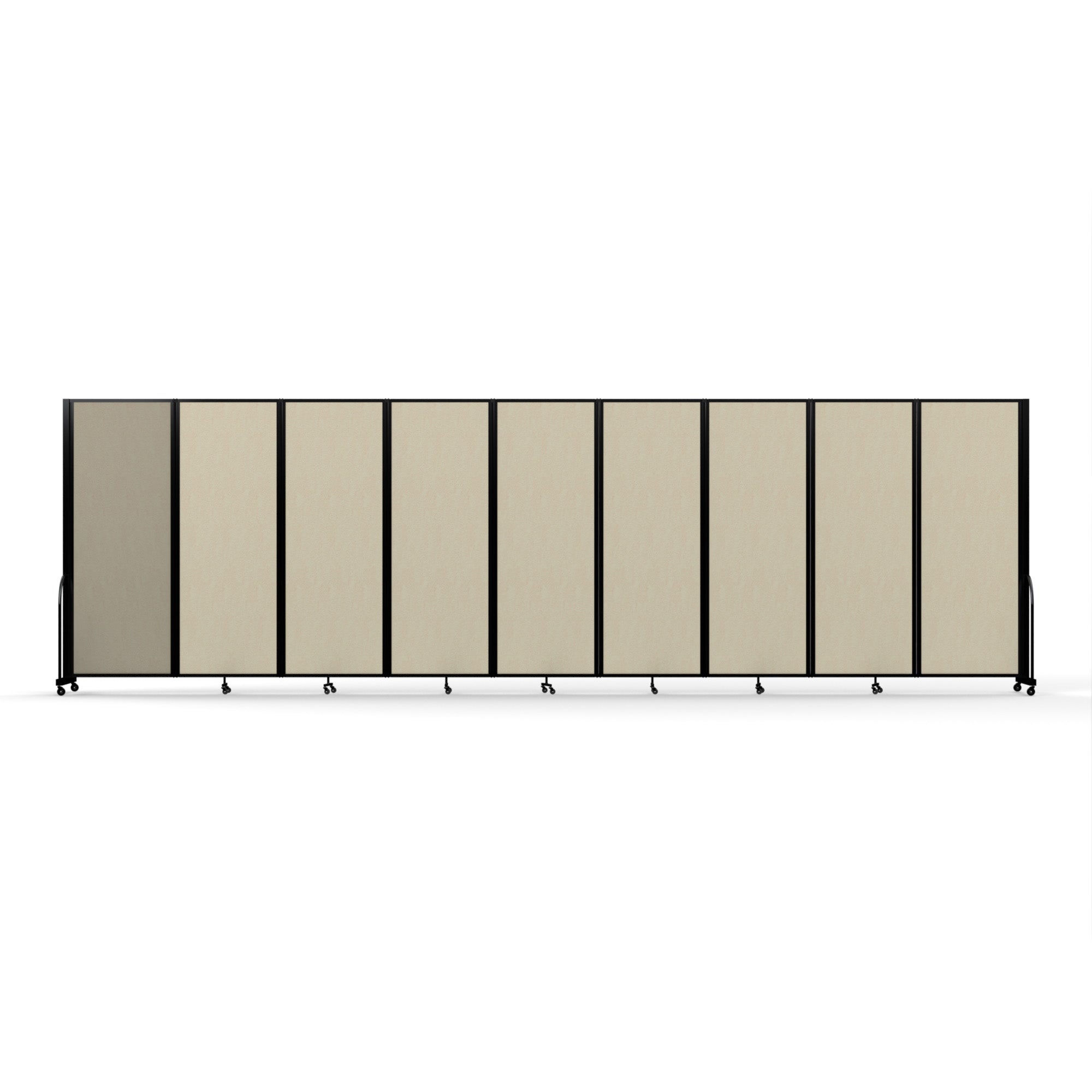 Screenflex Full Motion Divider, 7'6" x 25'1", Black Frame, Hazelnut Vinyl