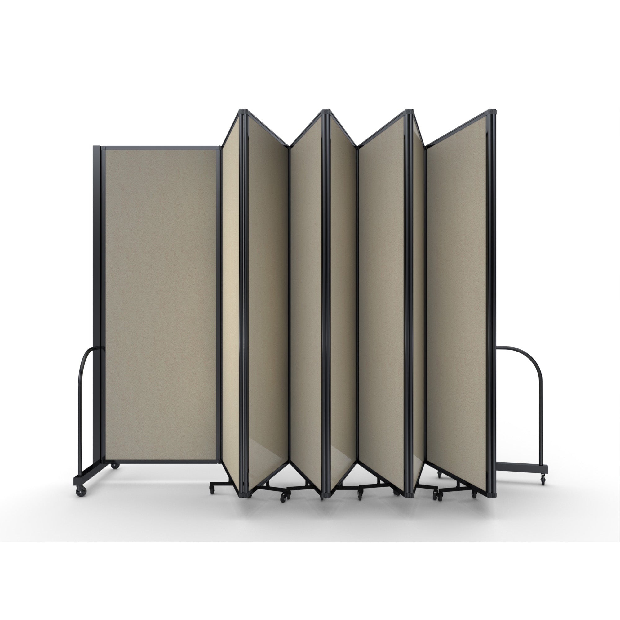 Screenflex Full Motion Divider, 7'6" x 25'1", Black Frame, Hazelnut Vinyl