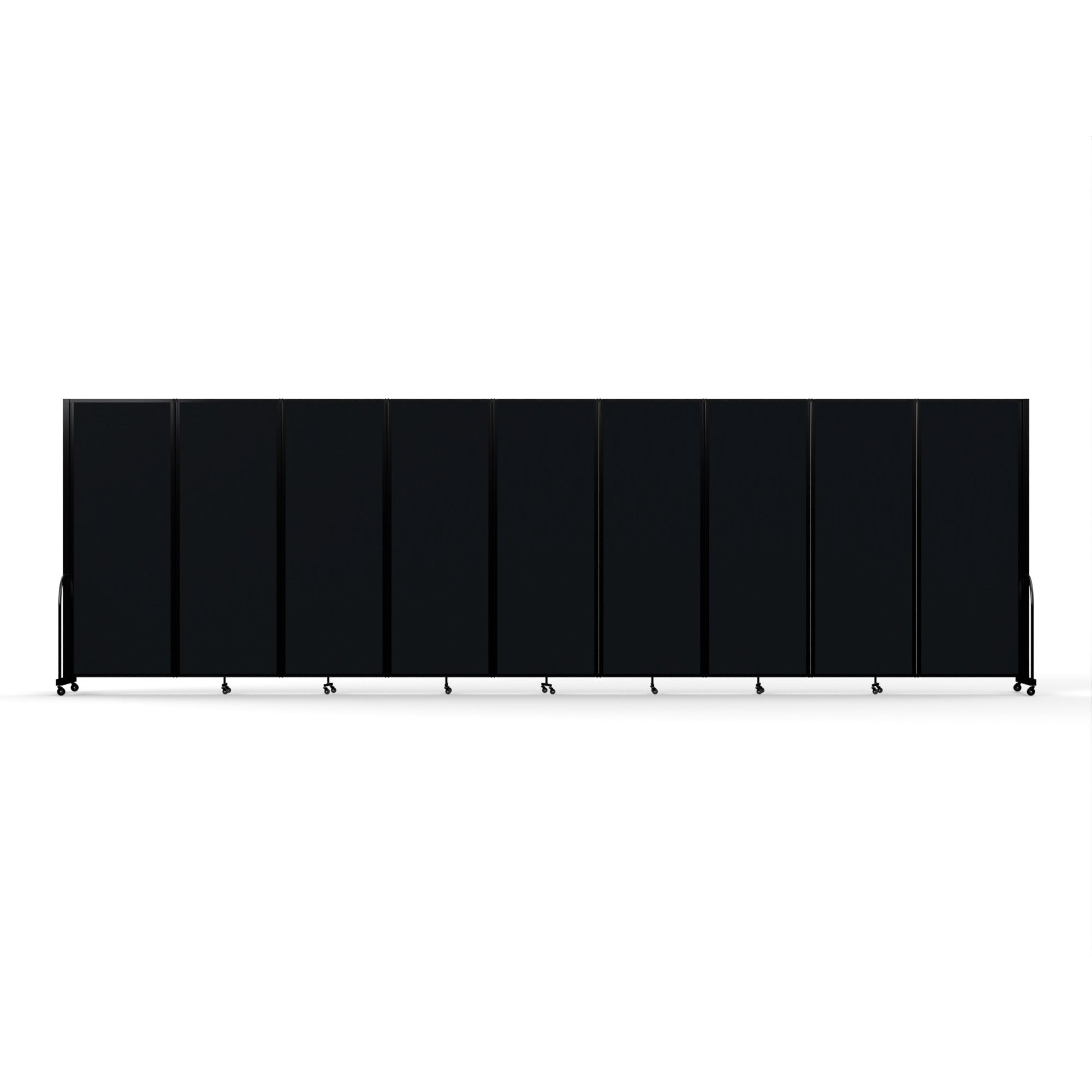 Screenflex Full Motion Divider, 7'6" x 25'1", Black Frame, Coal Vinyl