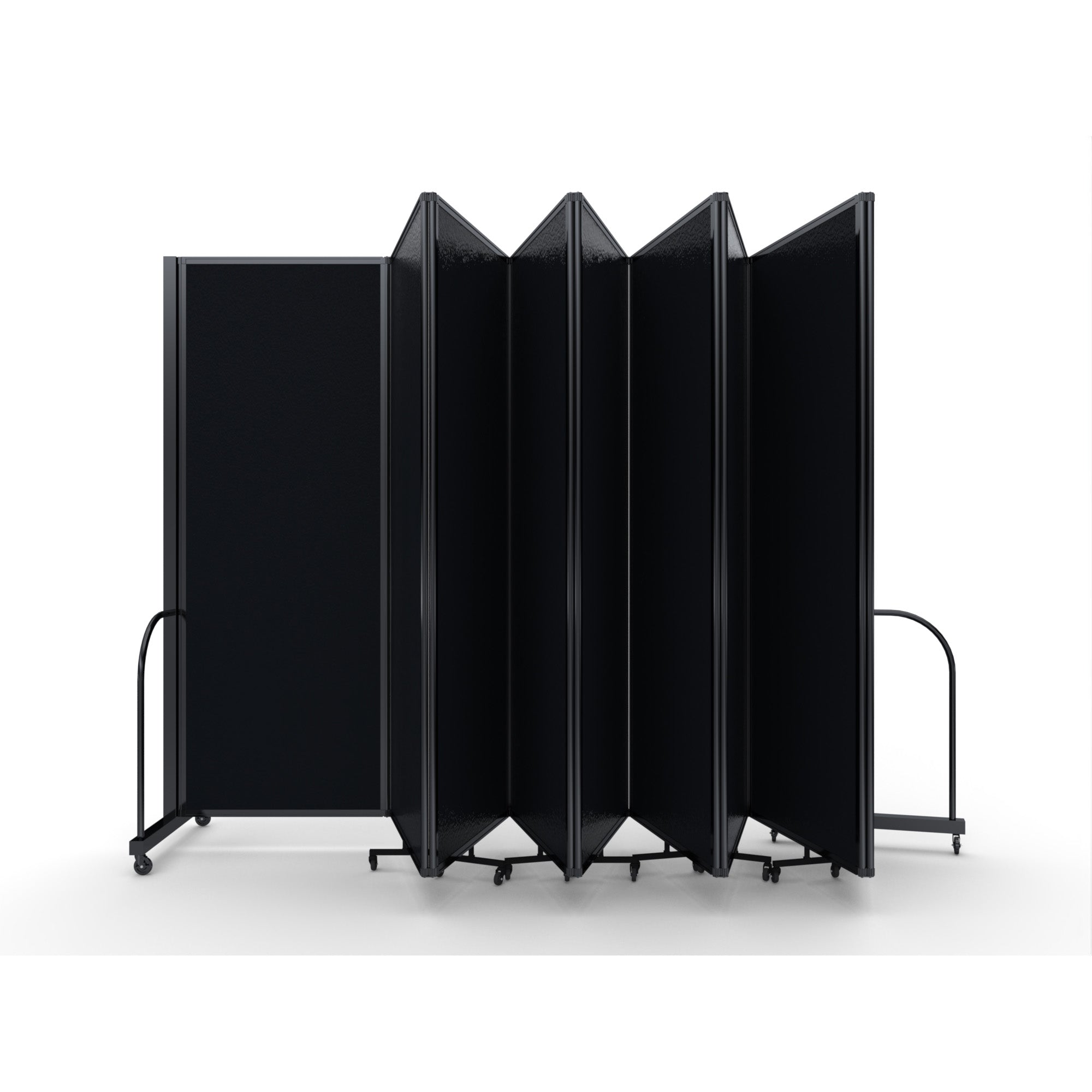 Screenflex Full Motion Divider, 7'6" x 25'1", Black Frame, Coal Vinyl