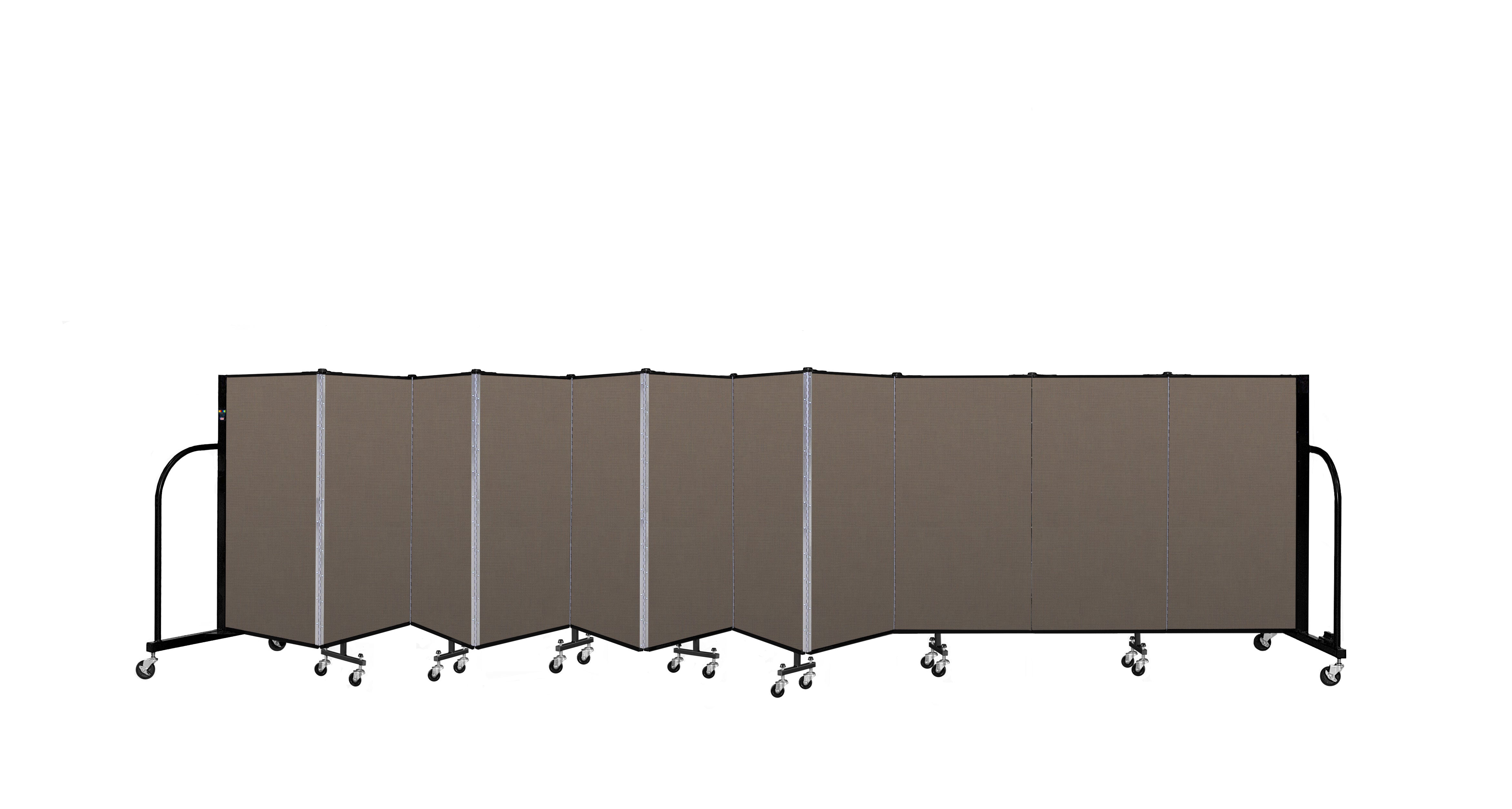 Signature Room Divider - 4'H x 20' 5"L - 11 Panel, Walnut, Fabric