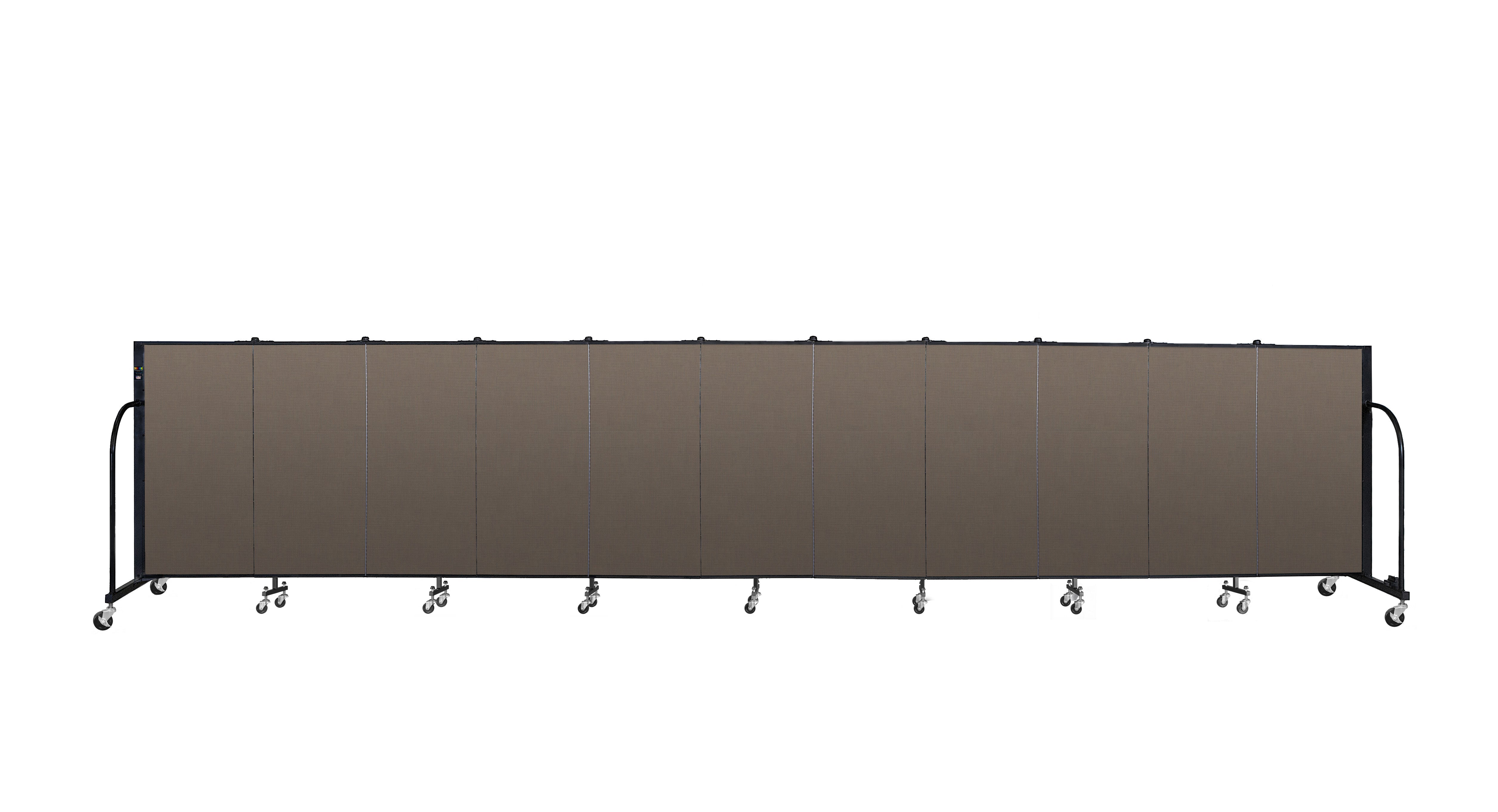 Signature Room Divider - 4'H x 20' 5"L - 11 Panel, Walnut, Fabric