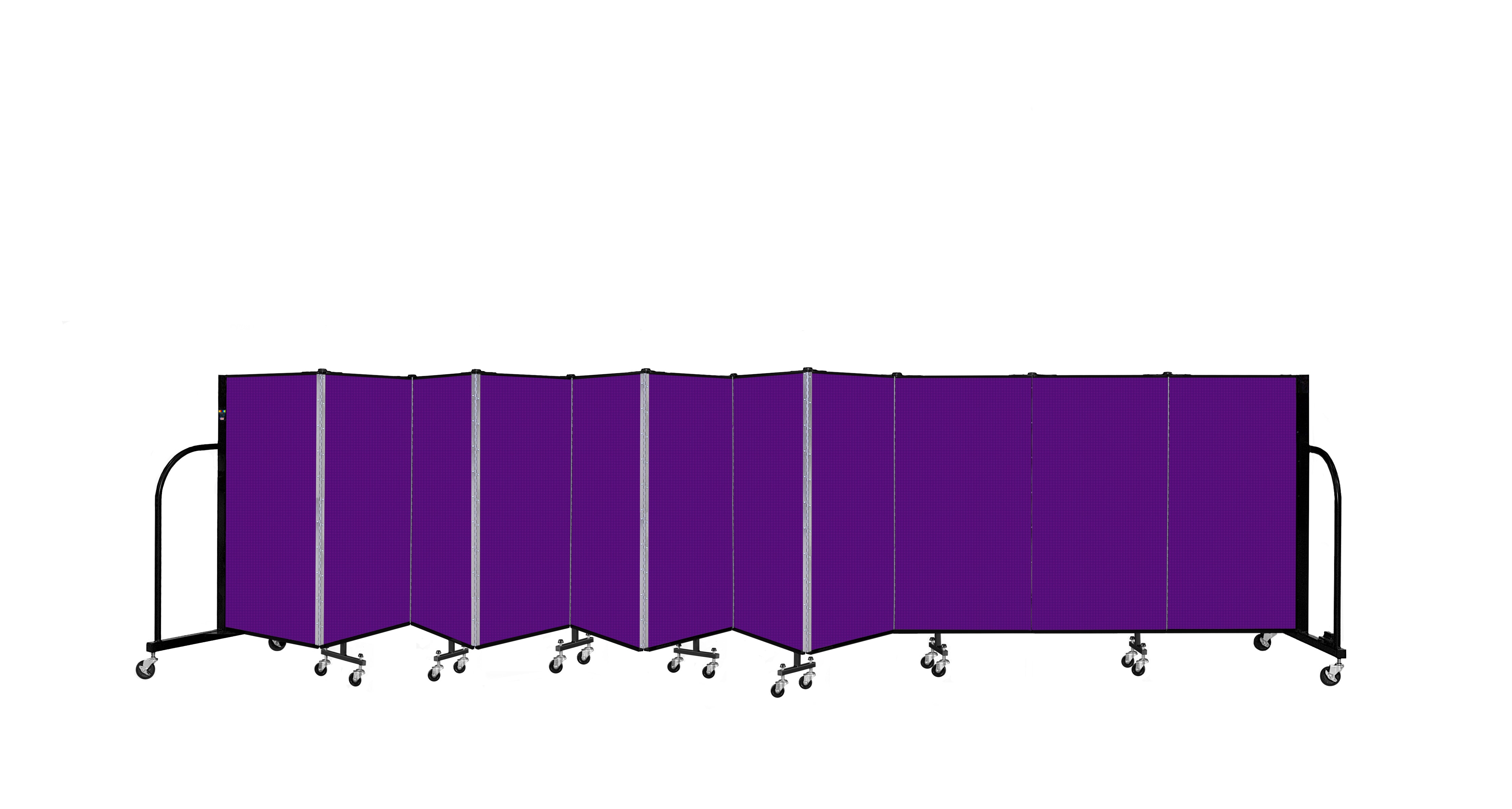 Signature Room Divider - 4'H x 20' 5"L - 11 Panel, Purple, Fabric