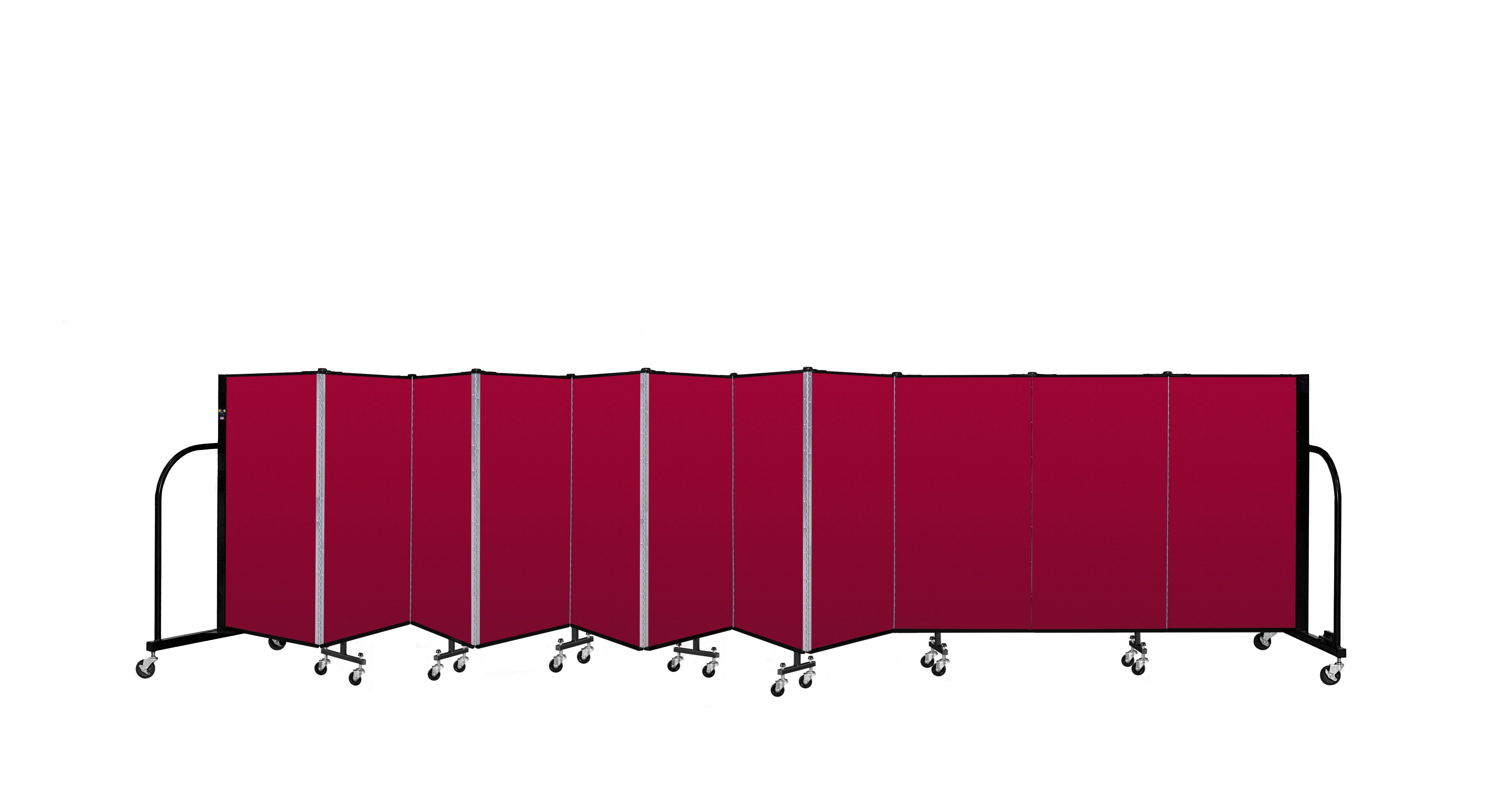 Signature Room Divider - 4'H x 20' 5"L - 11 Panel, Primary Red, Fabric