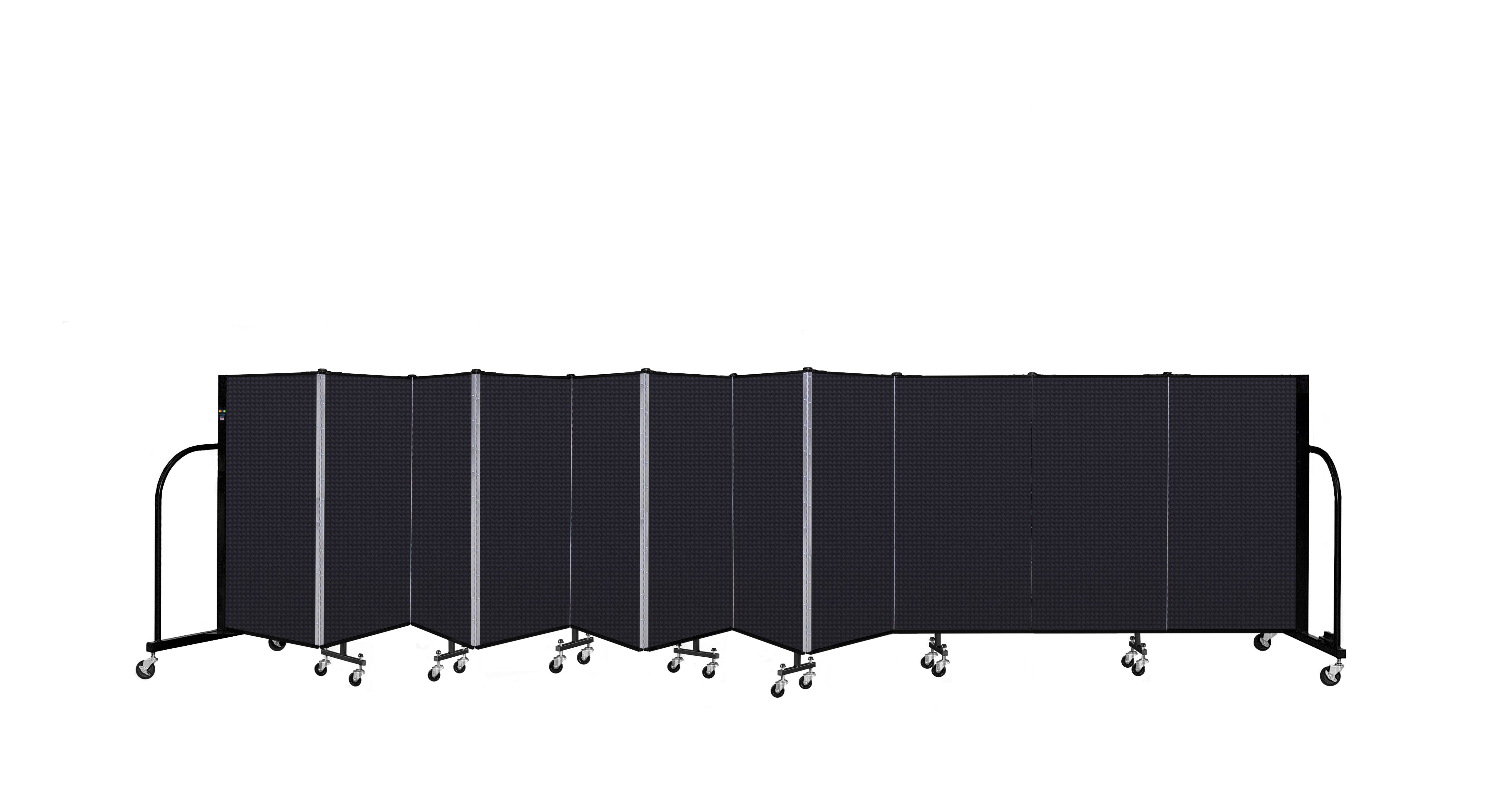 Signature Room Divider - 4'H x 20' 5"L - 11 Panel, Black, Fabric