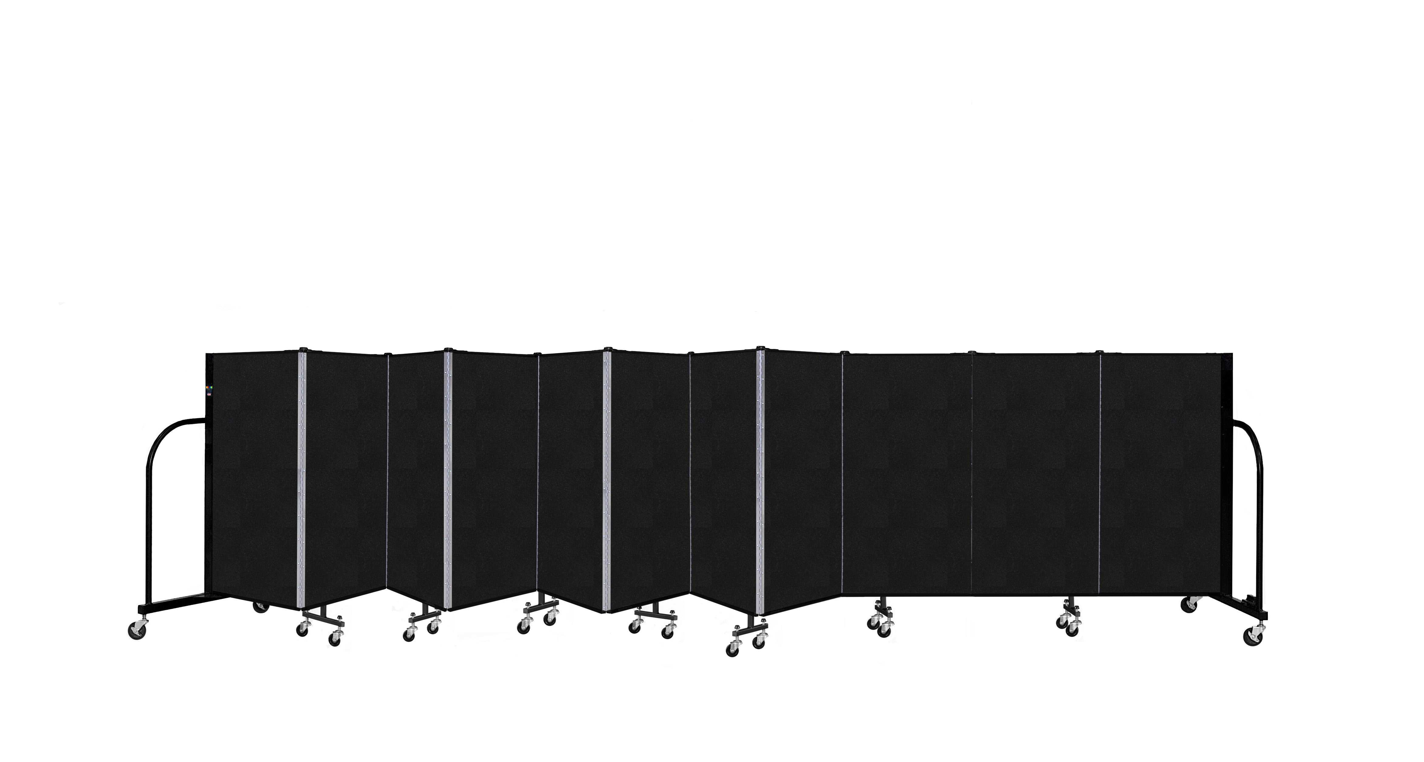 Signature Room Divider - 4'H x 20' 5"L - 11 Panel, Coal, Vinyl