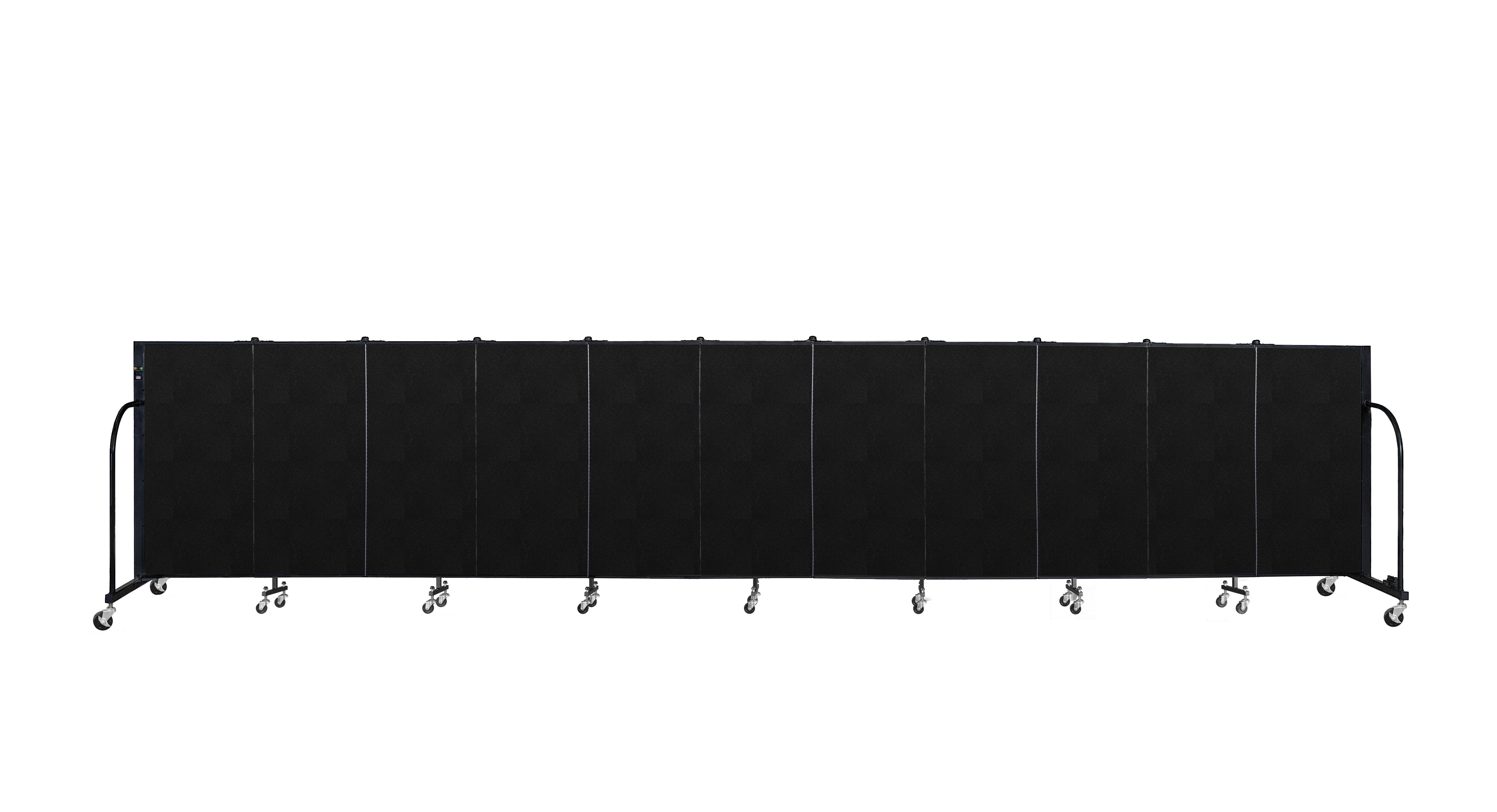 Signature Room Divider - 4'H x 20' 5"L - 11 Panel, Coal, Vinyl