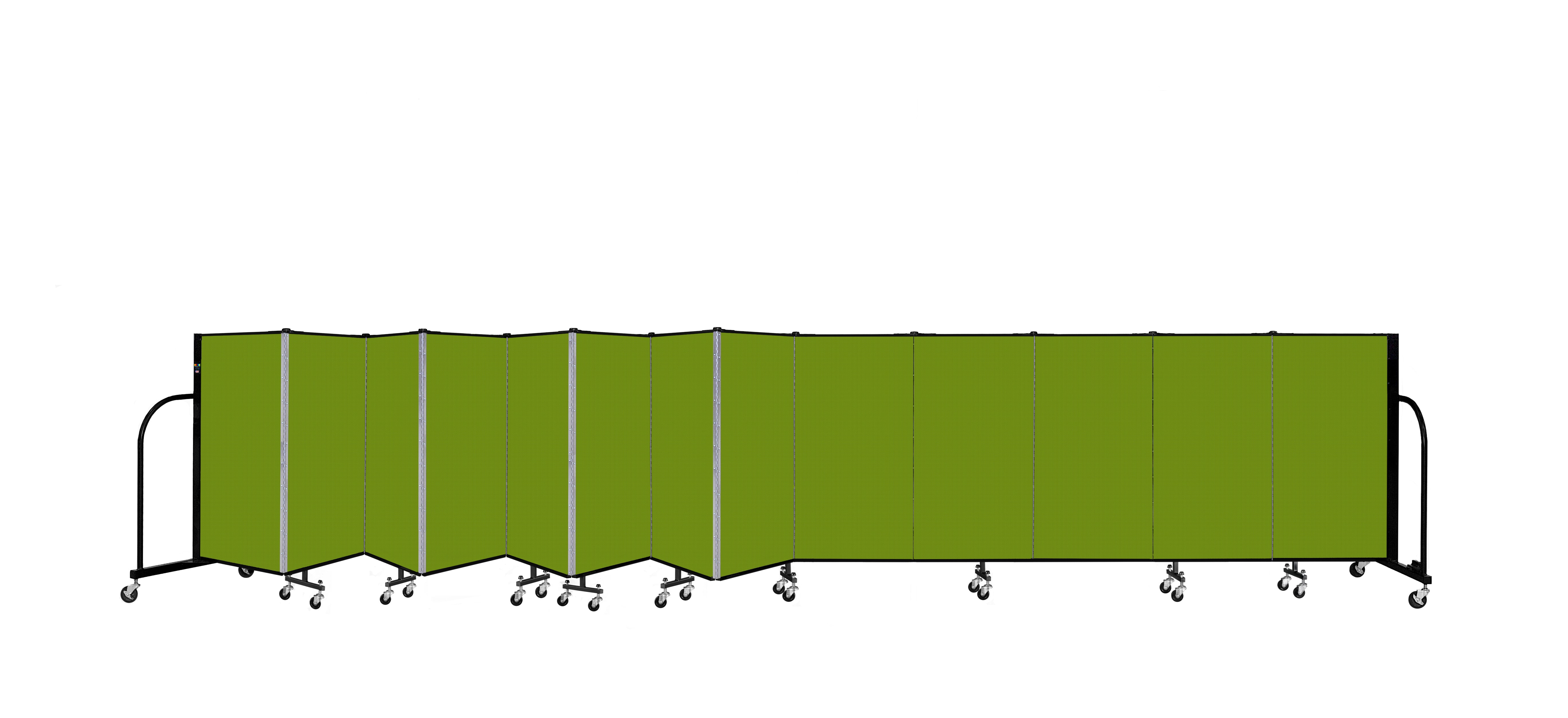Signature Room Divider - 4'H x 24' 1"L - 13 Panel, Apple Green, Fabric