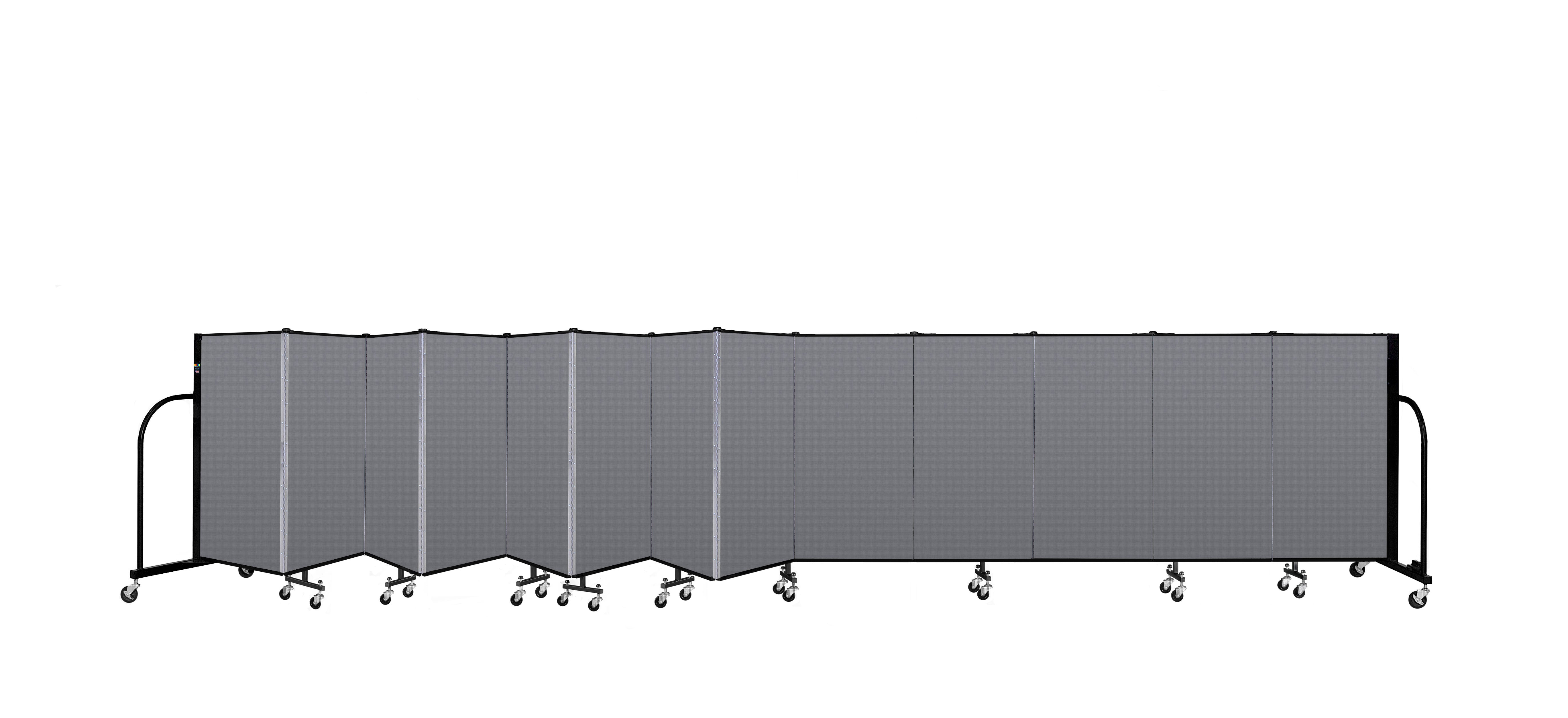Signature Room Divider - 4'H x 24' 1"L - 13 Panel, Stone, Fabric