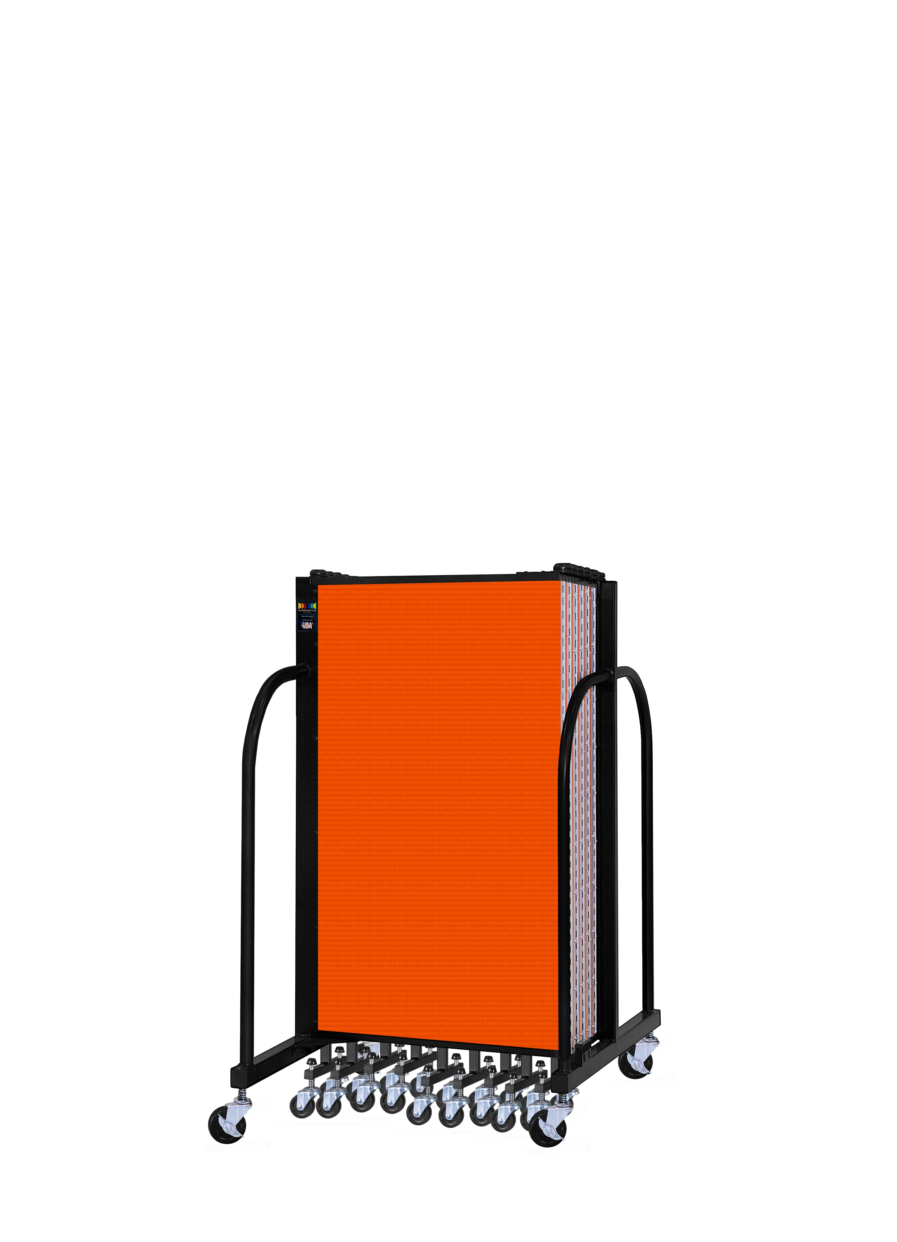 Signature Room Divider - 4'H x 24' 1"L - 13 Panel, Orange, Fabric